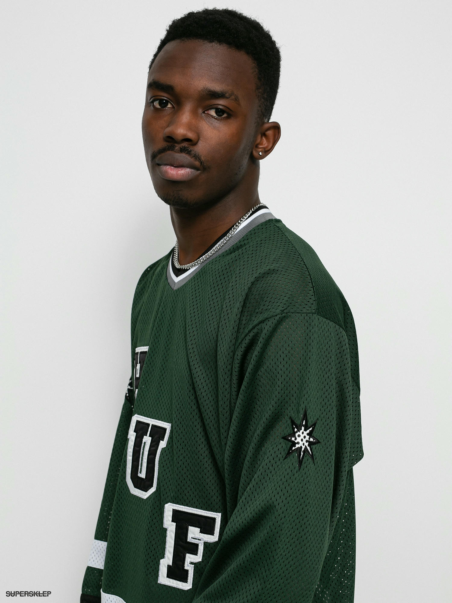 HUF Star Green & White Hockey Jersey