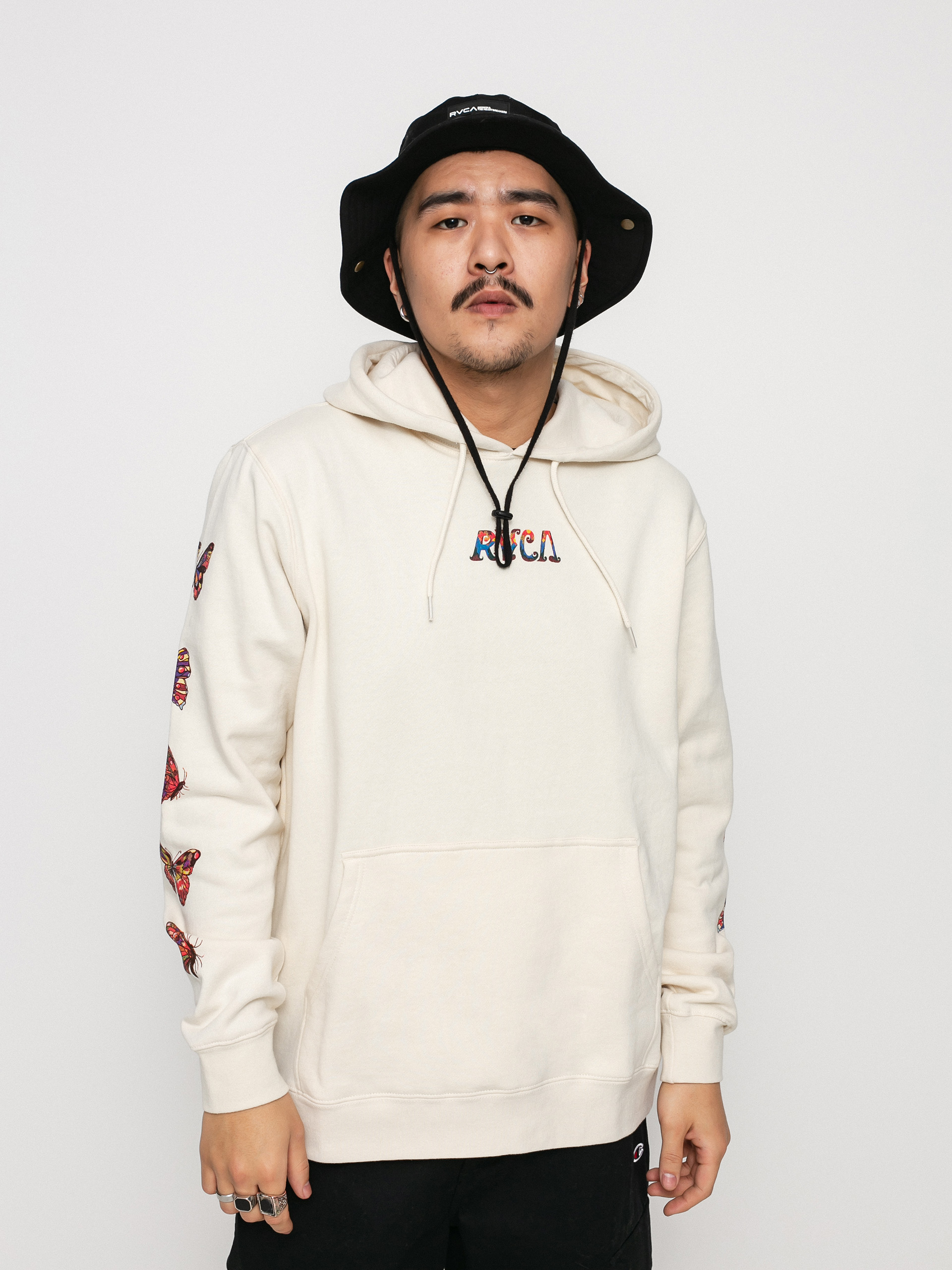 Bluza z kapturem RVCA Mel G Butterfly HD (silver bleach)