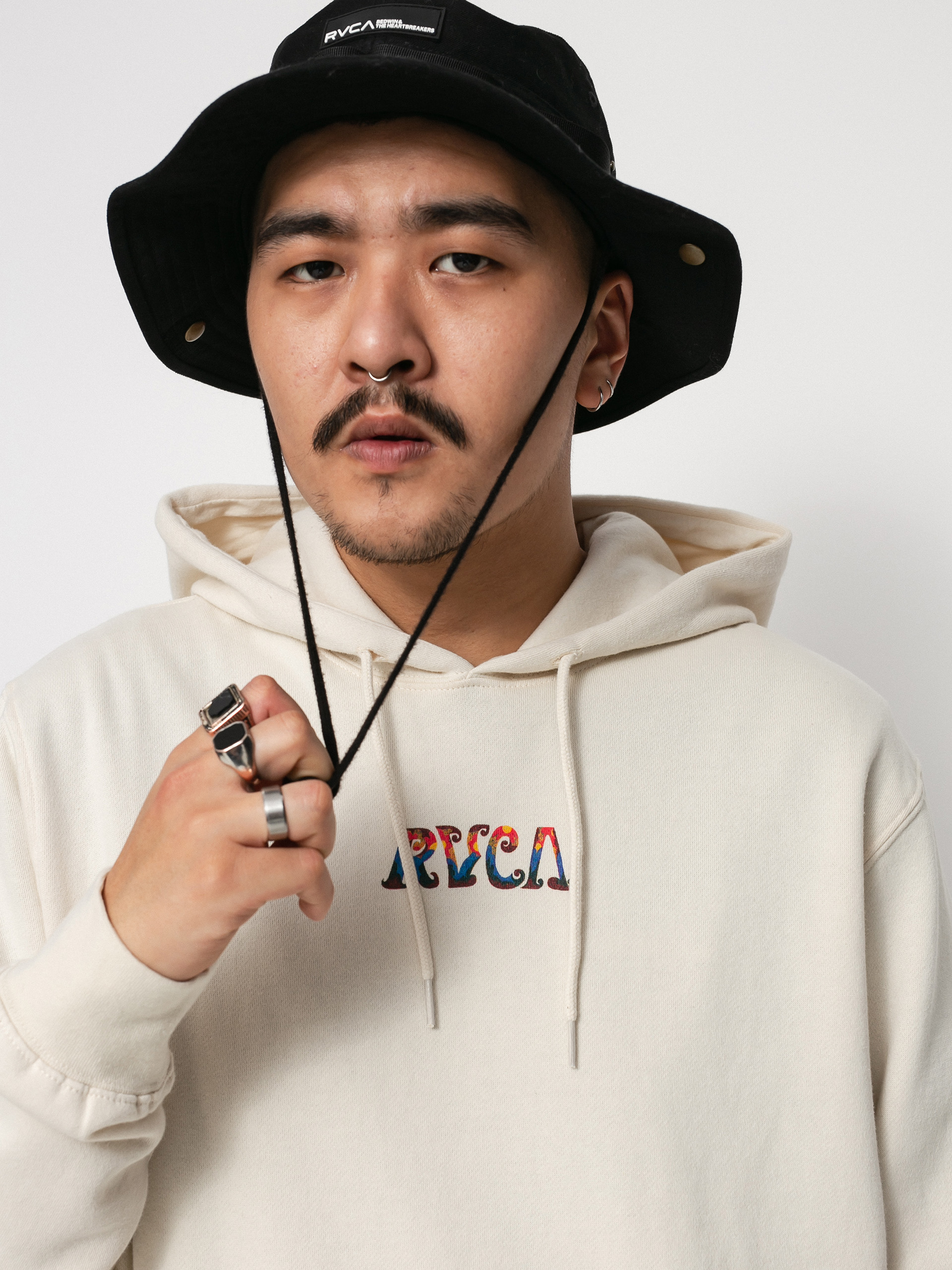 Bluza z kapturem RVCA Mel G Butterfly HD (silver bleach)