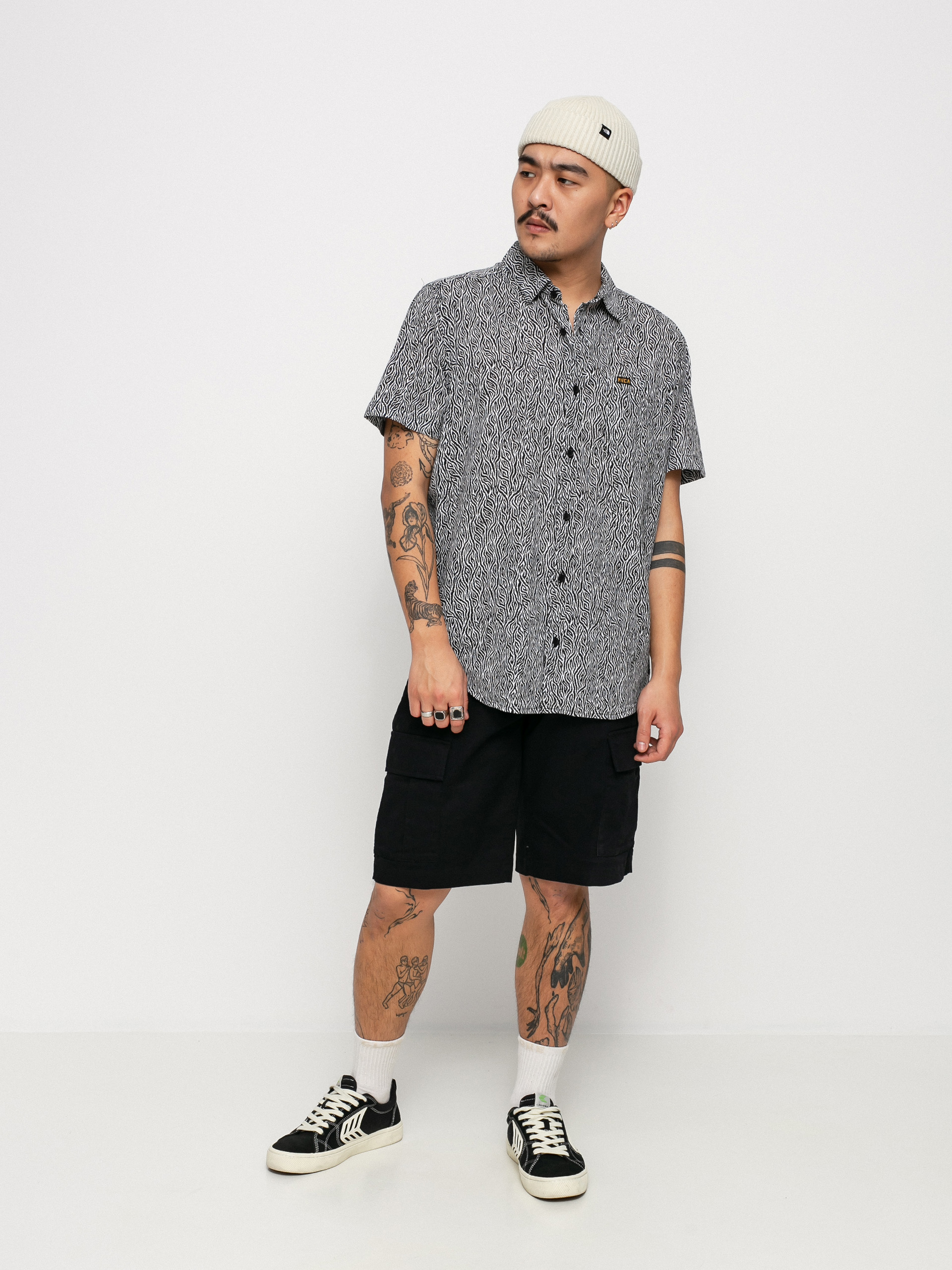 Koszula RVCA Matt Leines (black/white)