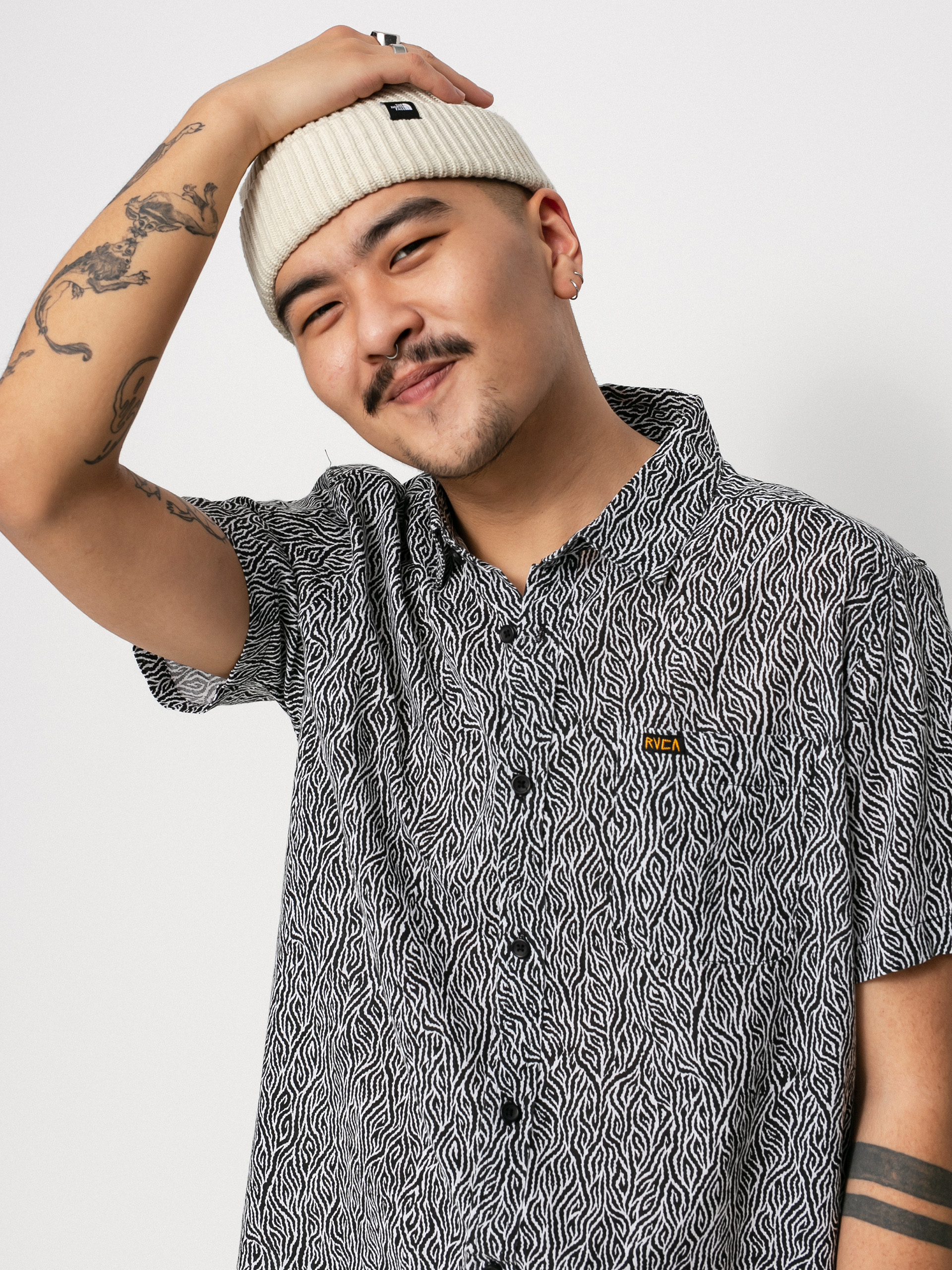 Koszula RVCA Matt Leines (black/white)