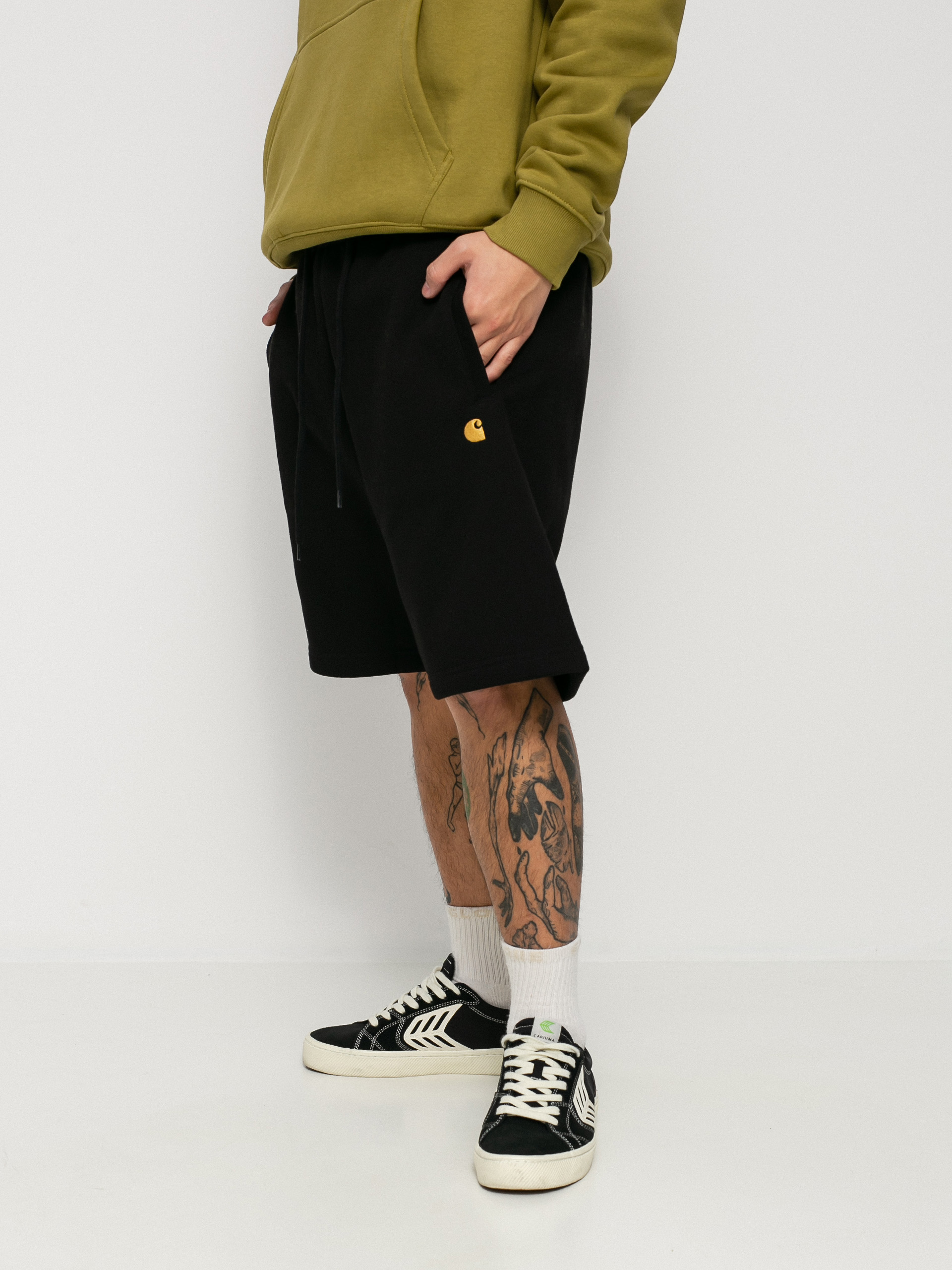 Szorty Carhartt WIP Chase (black/gold)