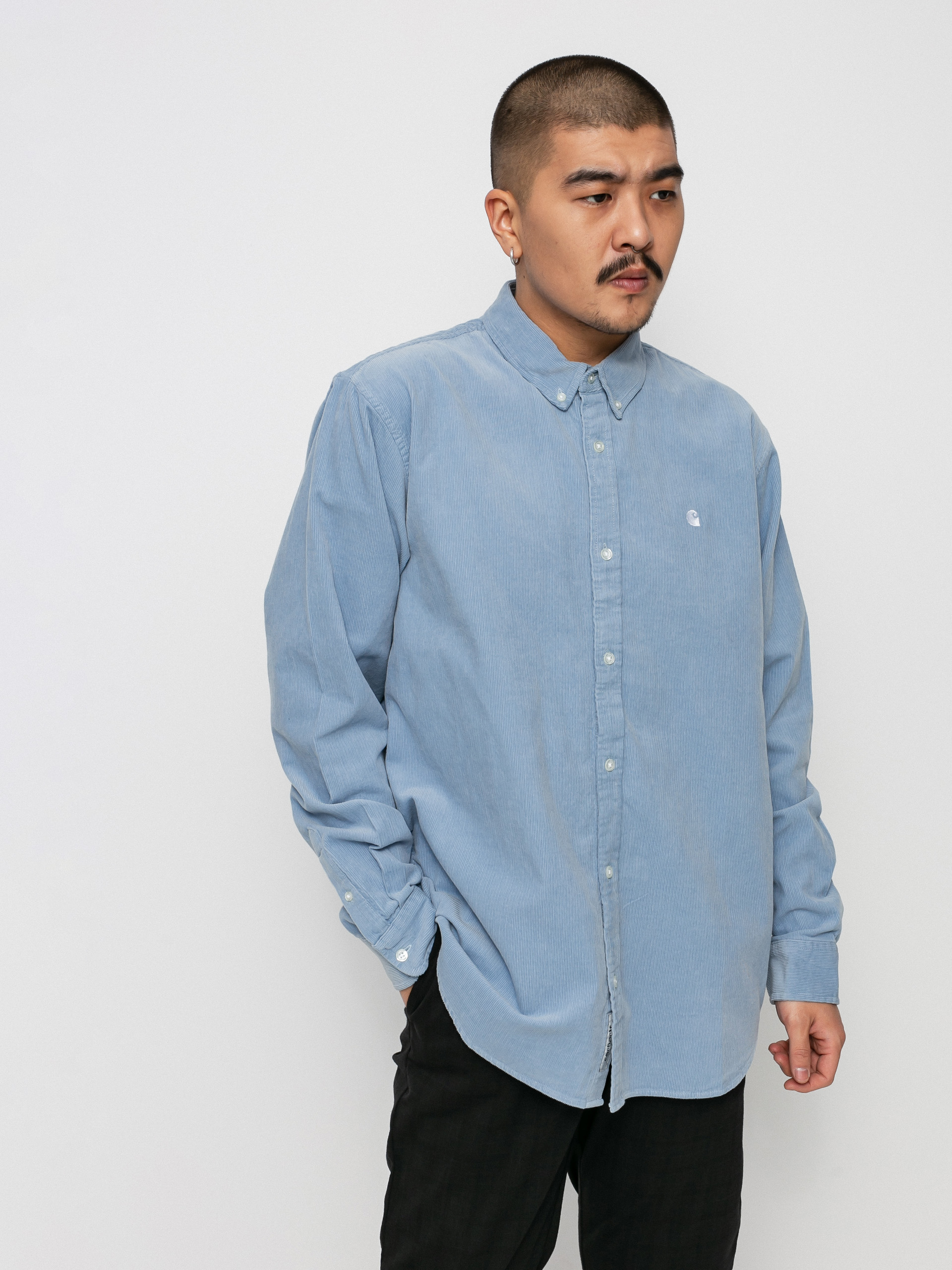 Koszula Carhartt WIP Madison Fine Cord (frosted blue/white)