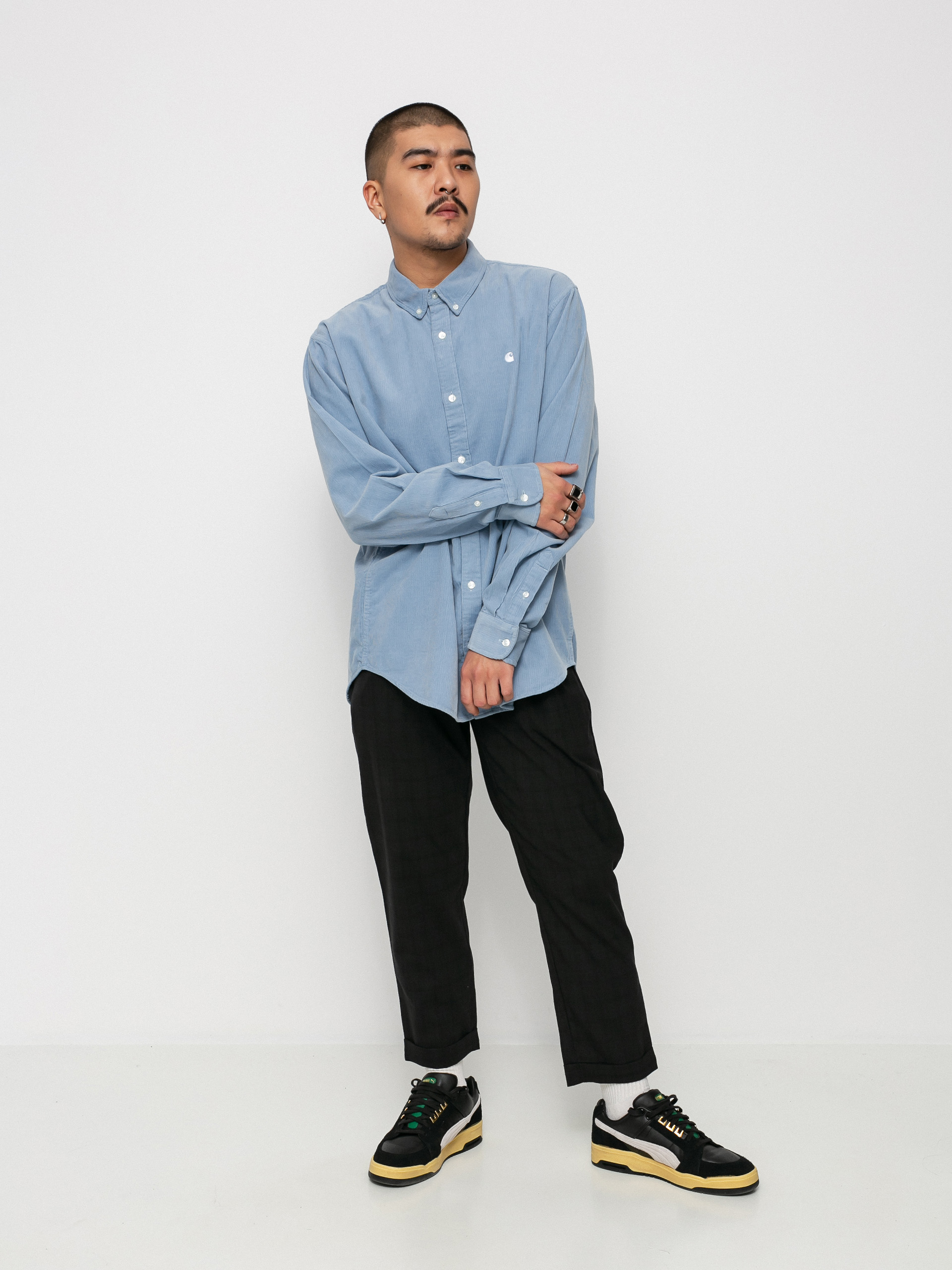 Koszula Carhartt WIP Madison Fine Cord (frosted blue/white)