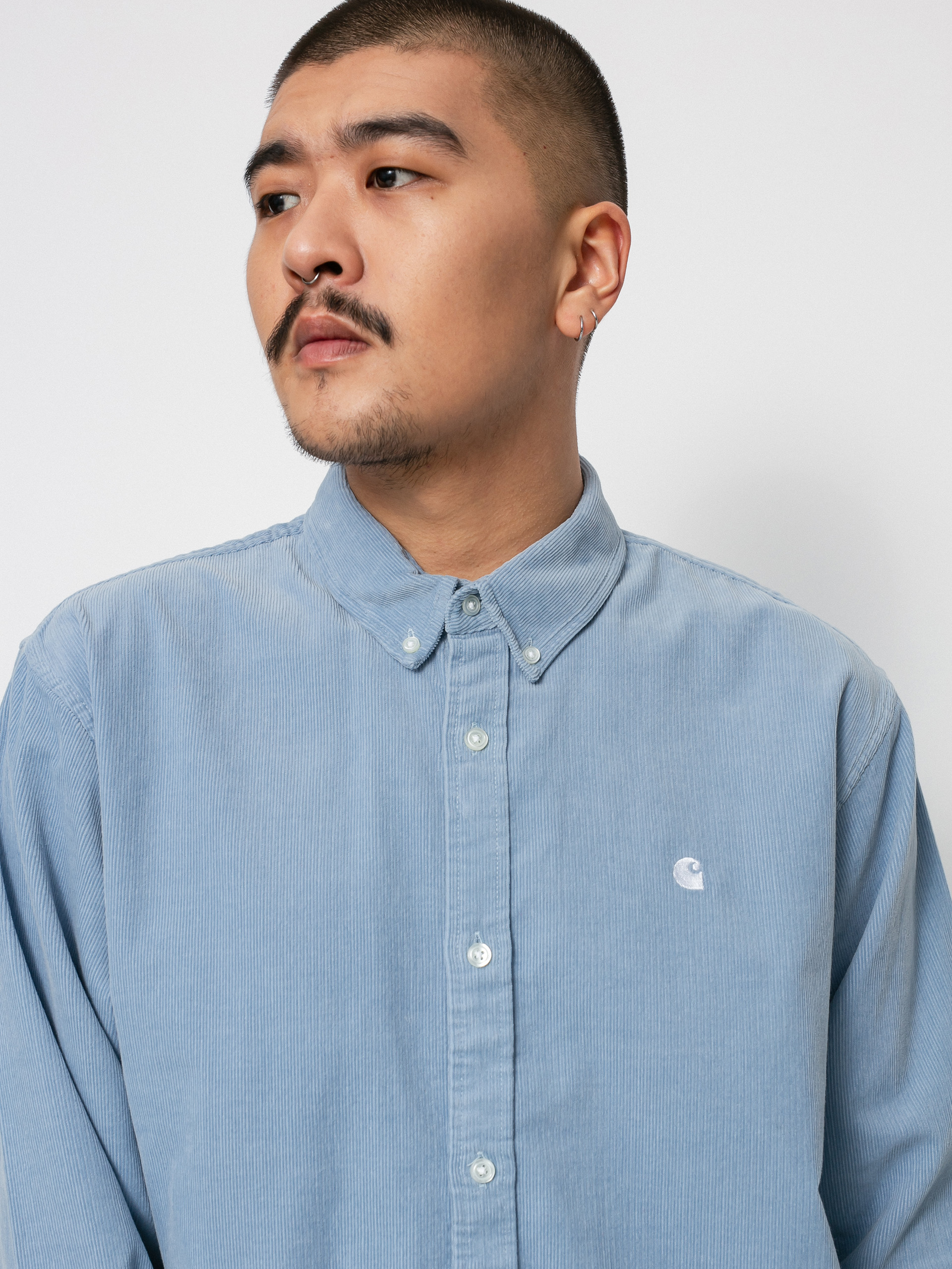 Koszula Carhartt WIP Madison Fine Cord (frosted blue/white)