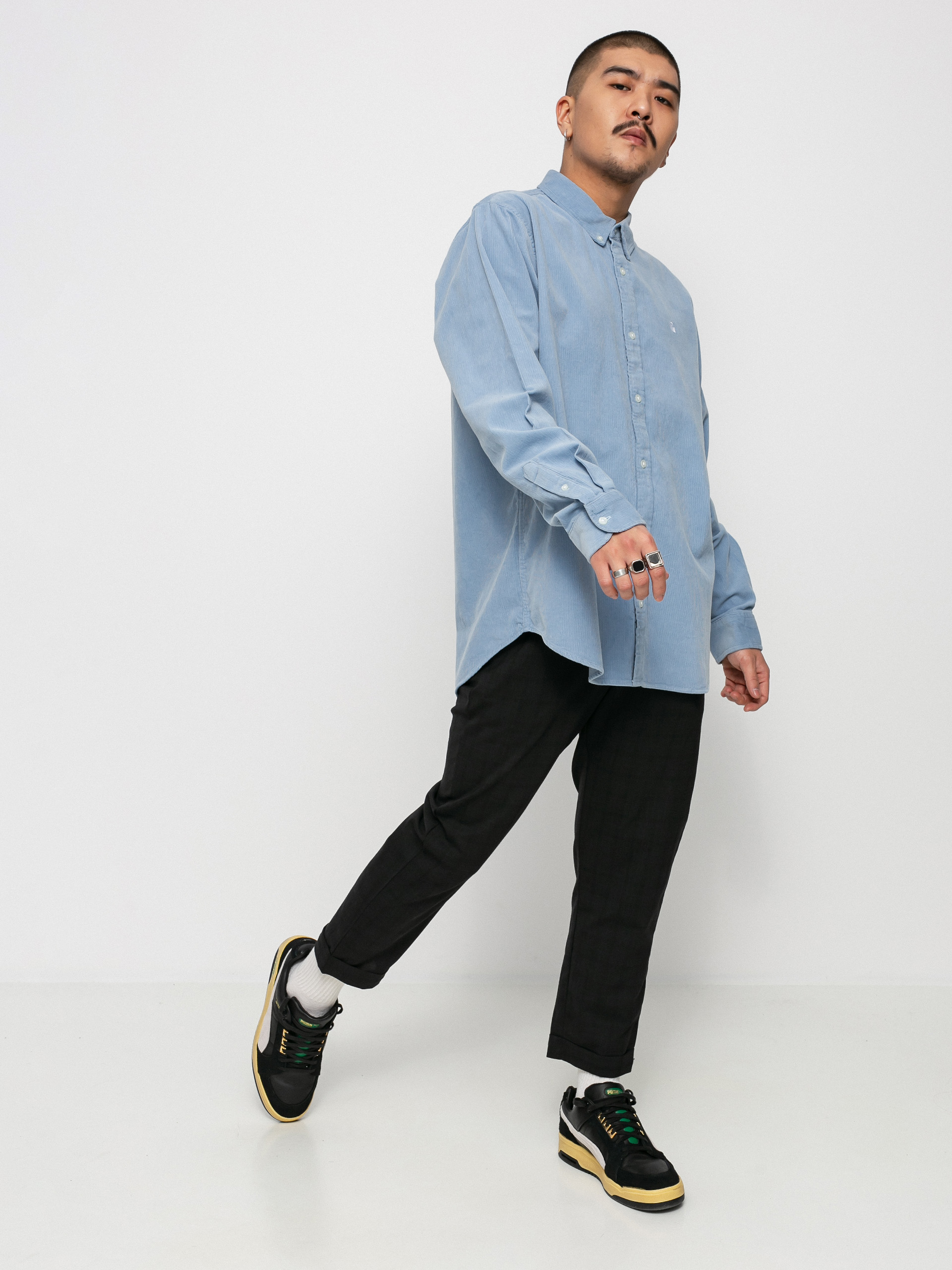 Koszula Carhartt WIP Madison Fine Cord (frosted blue/white)