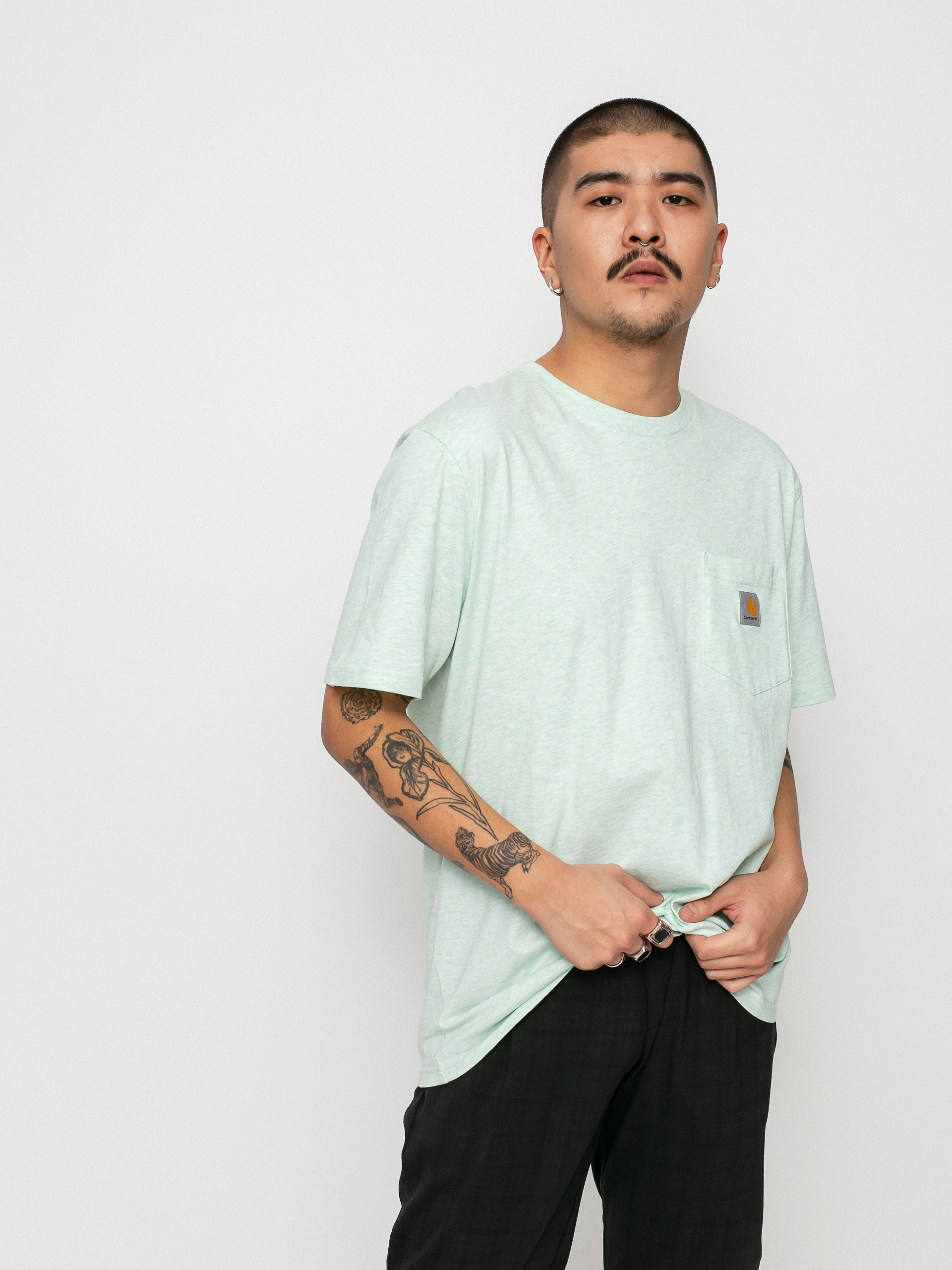 T-shirt Carhartt WIP Pocket (pale spearmint heather)