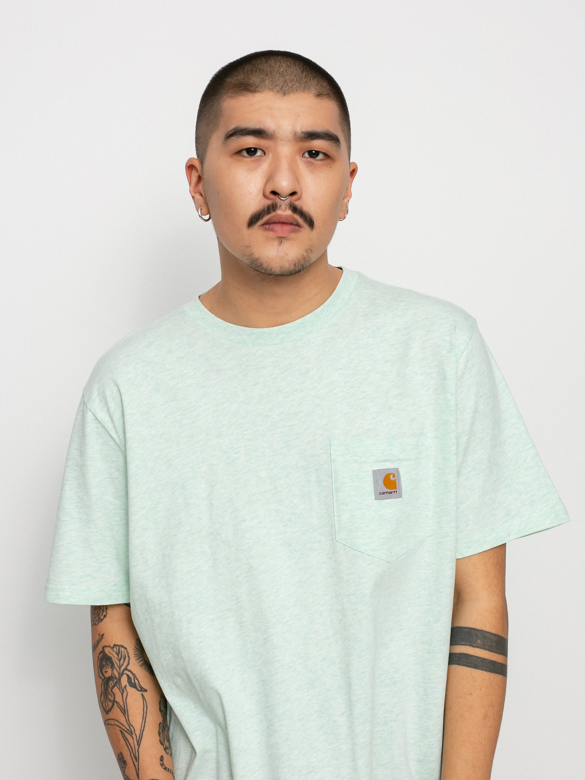 T-shirt Carhartt WIP Pocket (pale spearmint heather)
