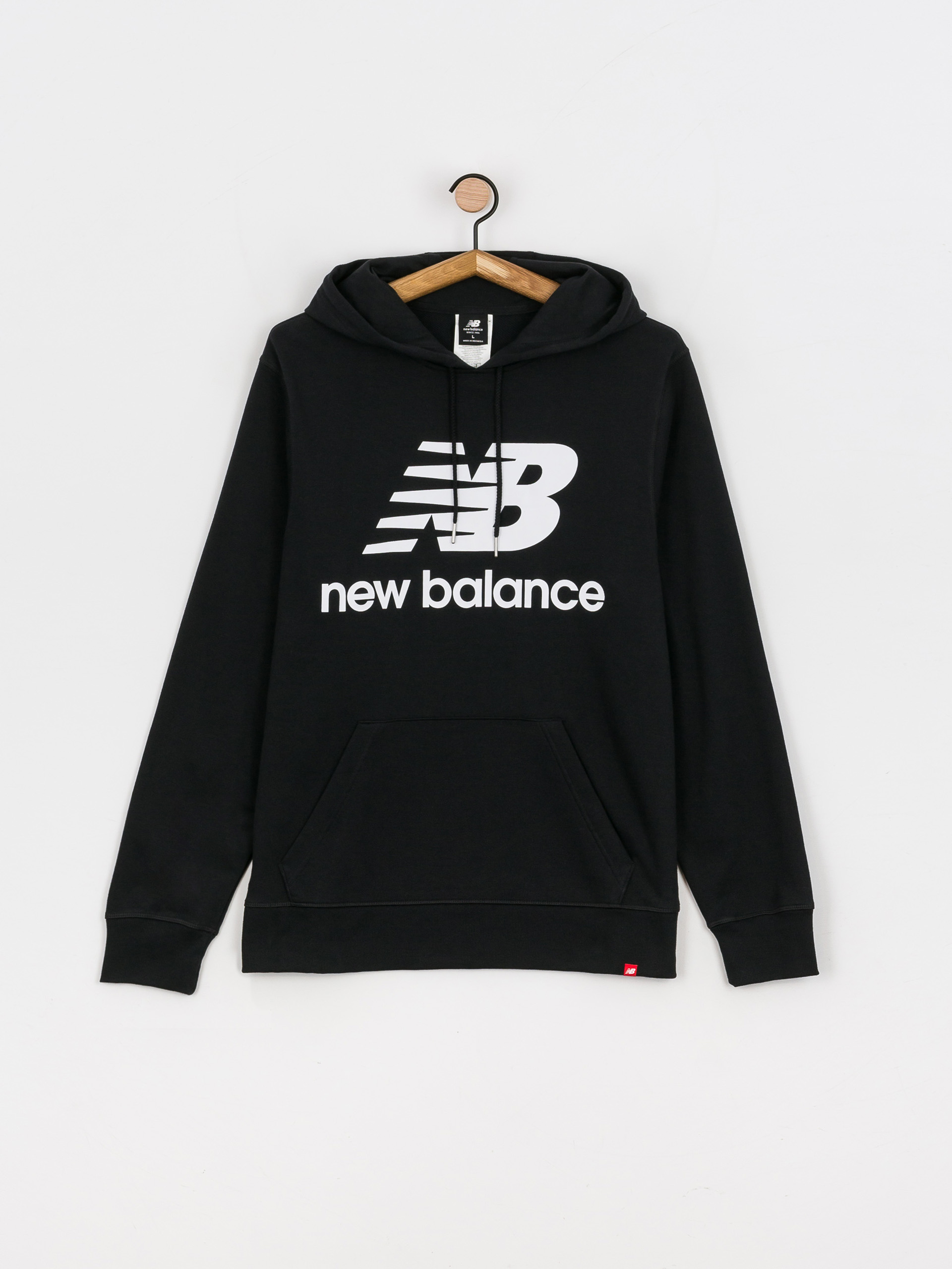 Bluza z kapturem New Balance Essentials Stacked Logo HD (black)