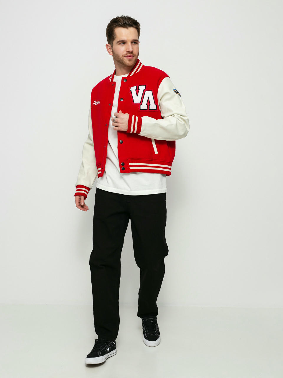 Kurtka RVCA Evan Mock Letterman (red)