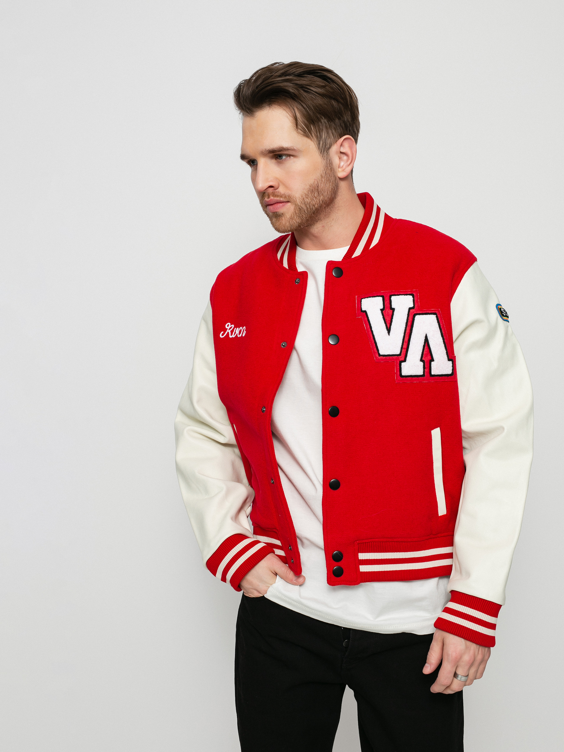 Kurtka RVCA Evan Mock Letterman (red)