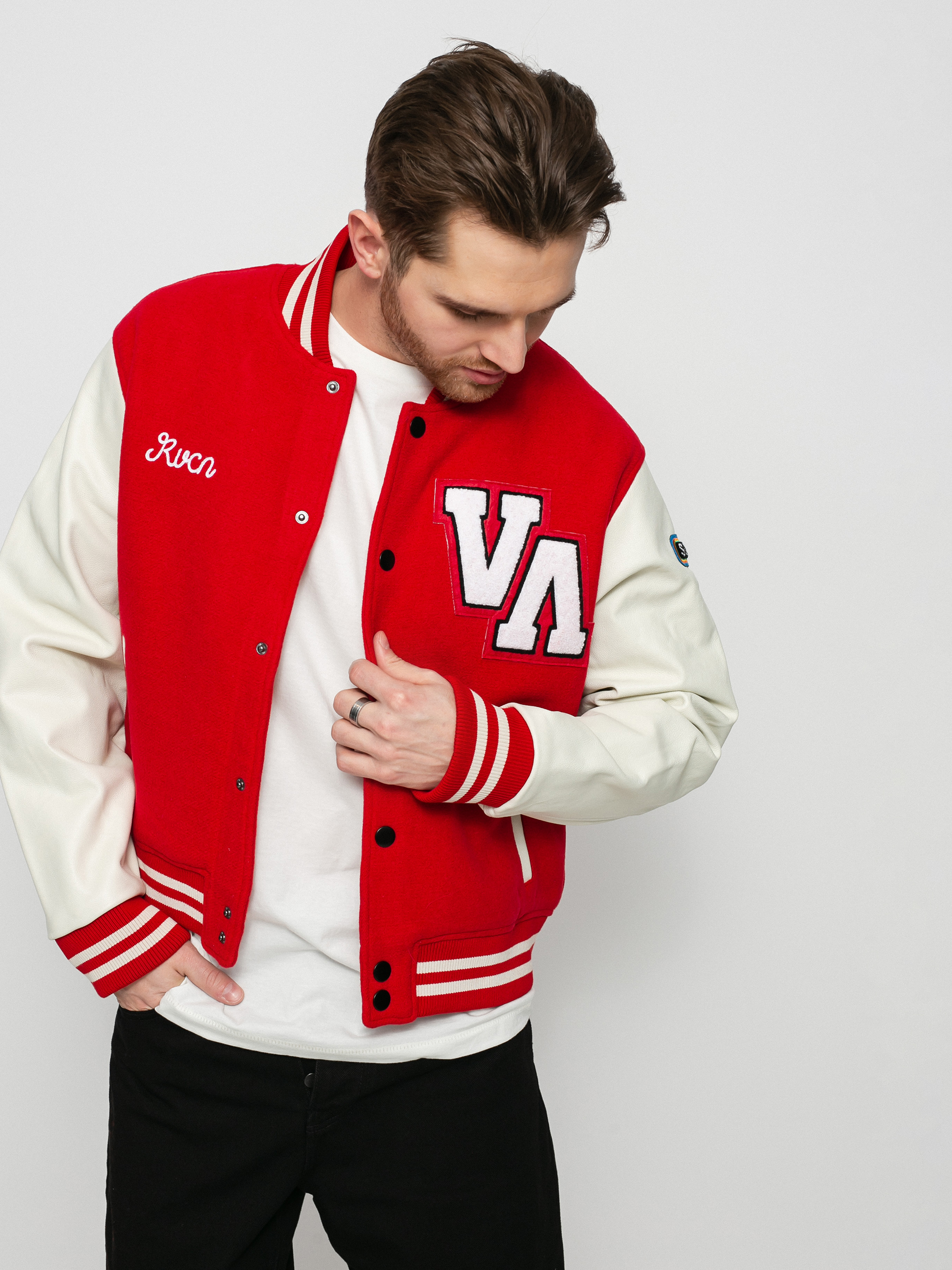 Kurtka RVCA Evan Mock Letterman (red)
