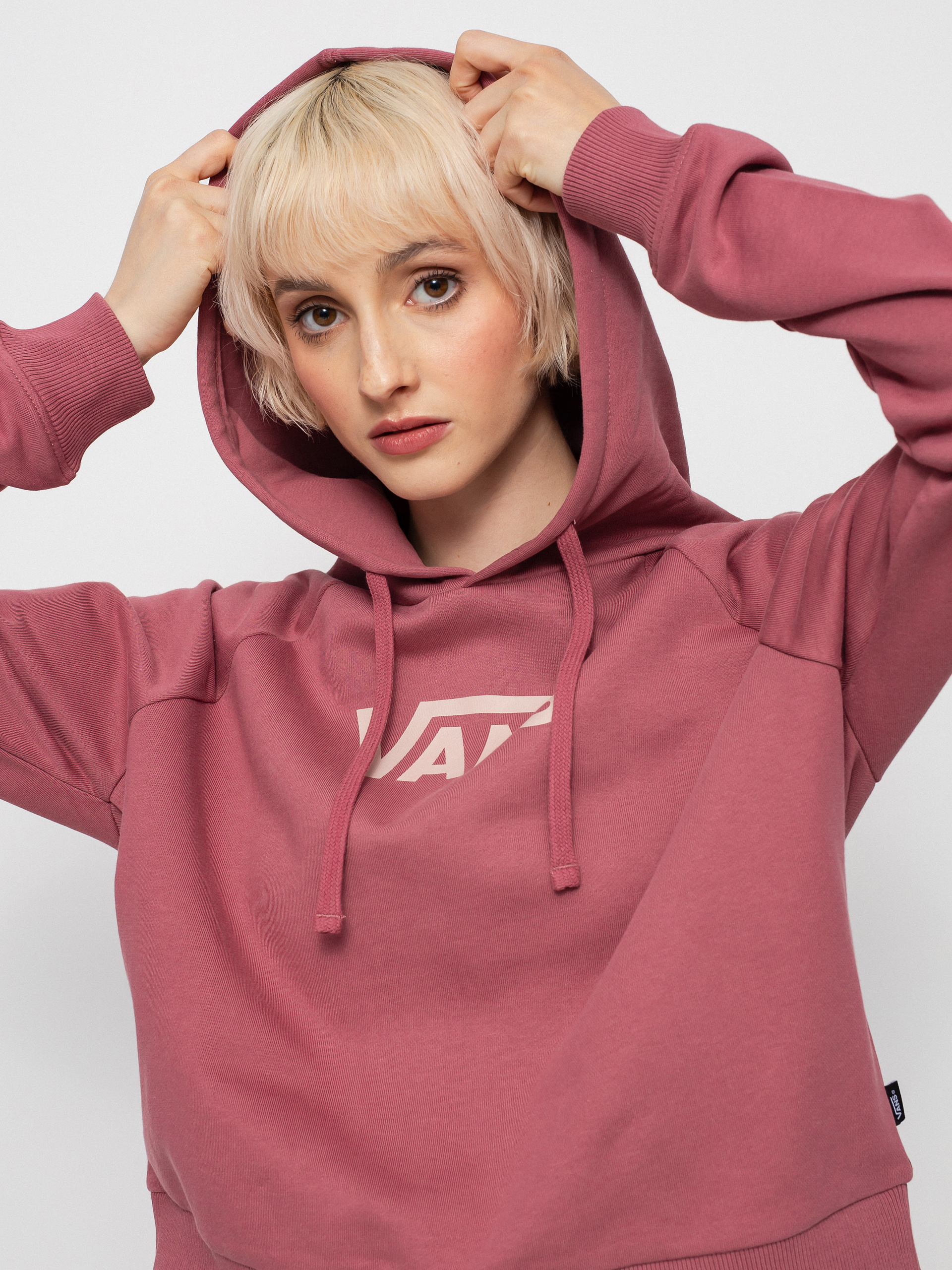 Bluza z kapturem Vans Flying V Boxy HD Wmn (deco rose)