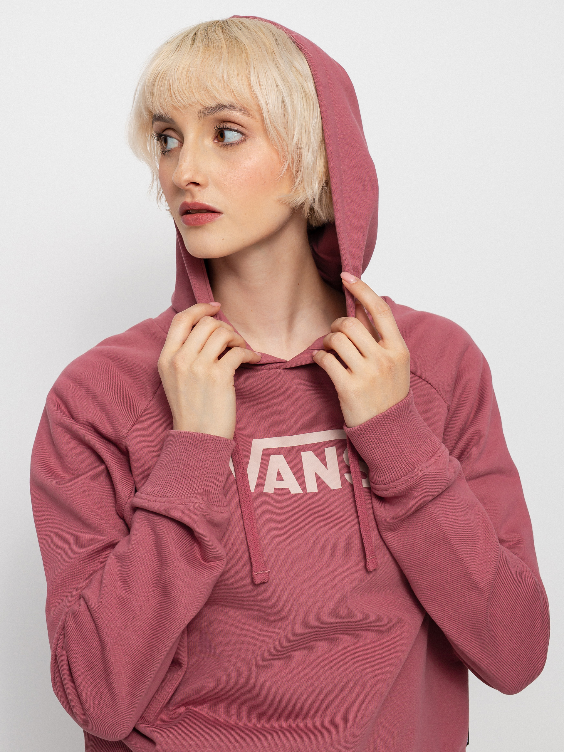 Bluza z kapturem Vans Flying V Boxy HD Wmn (deco rose)