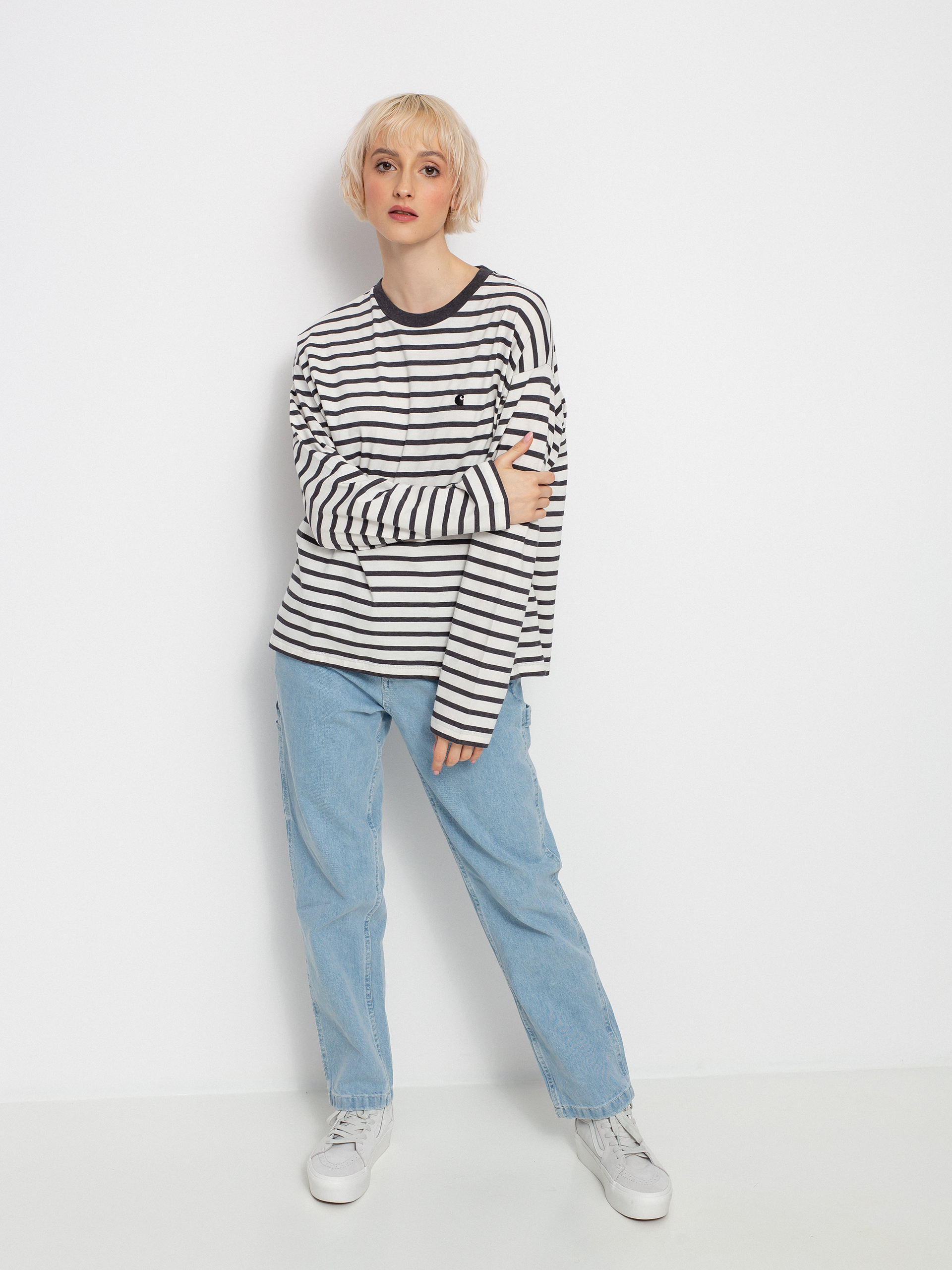 Longsleeve Carhartt WIP Robie Wmn (robie stripe/wax/stormcloud heather)