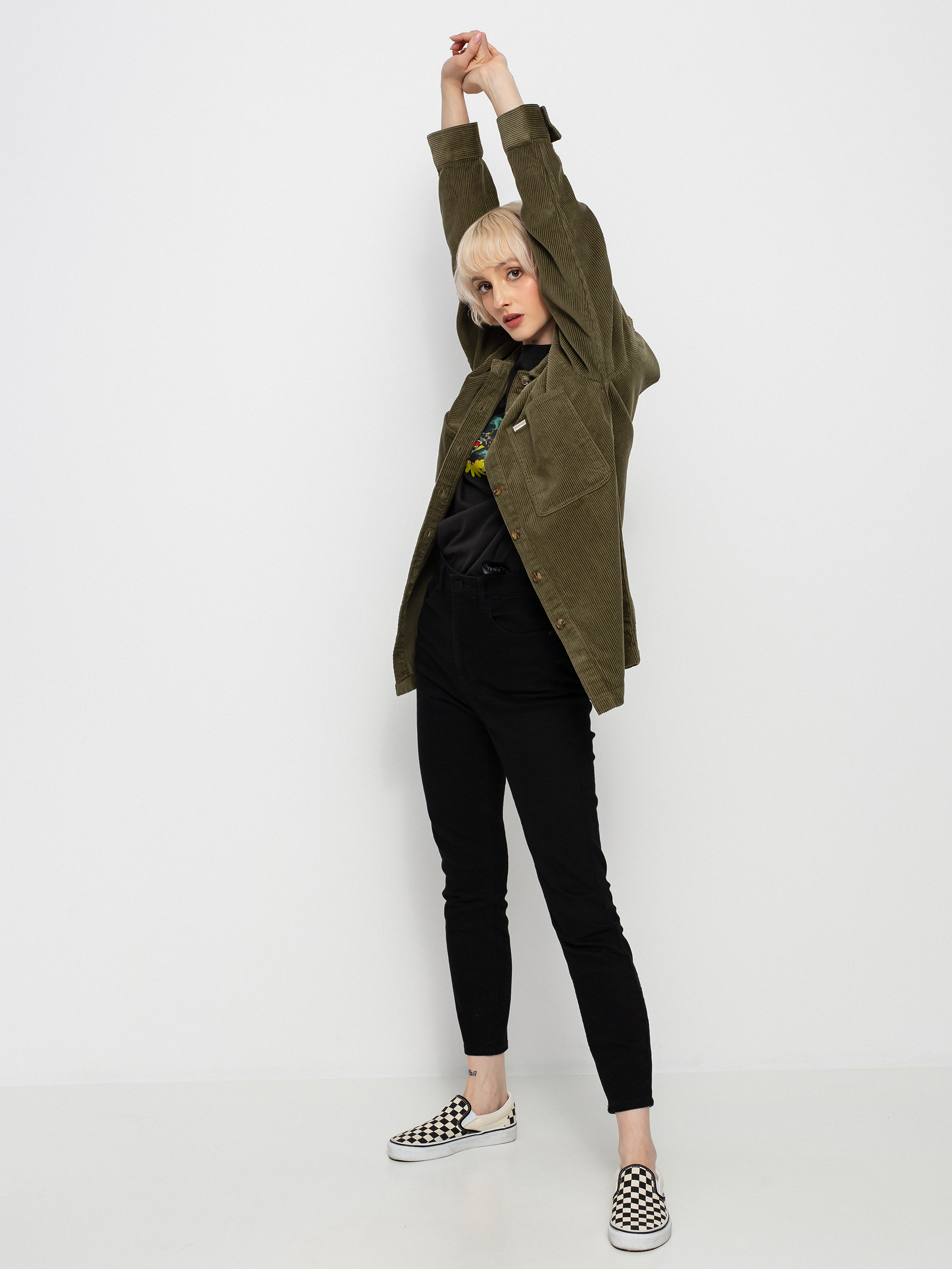 Koszula Brixton Bowery Tunic Overshirt Wmn (military olive)
