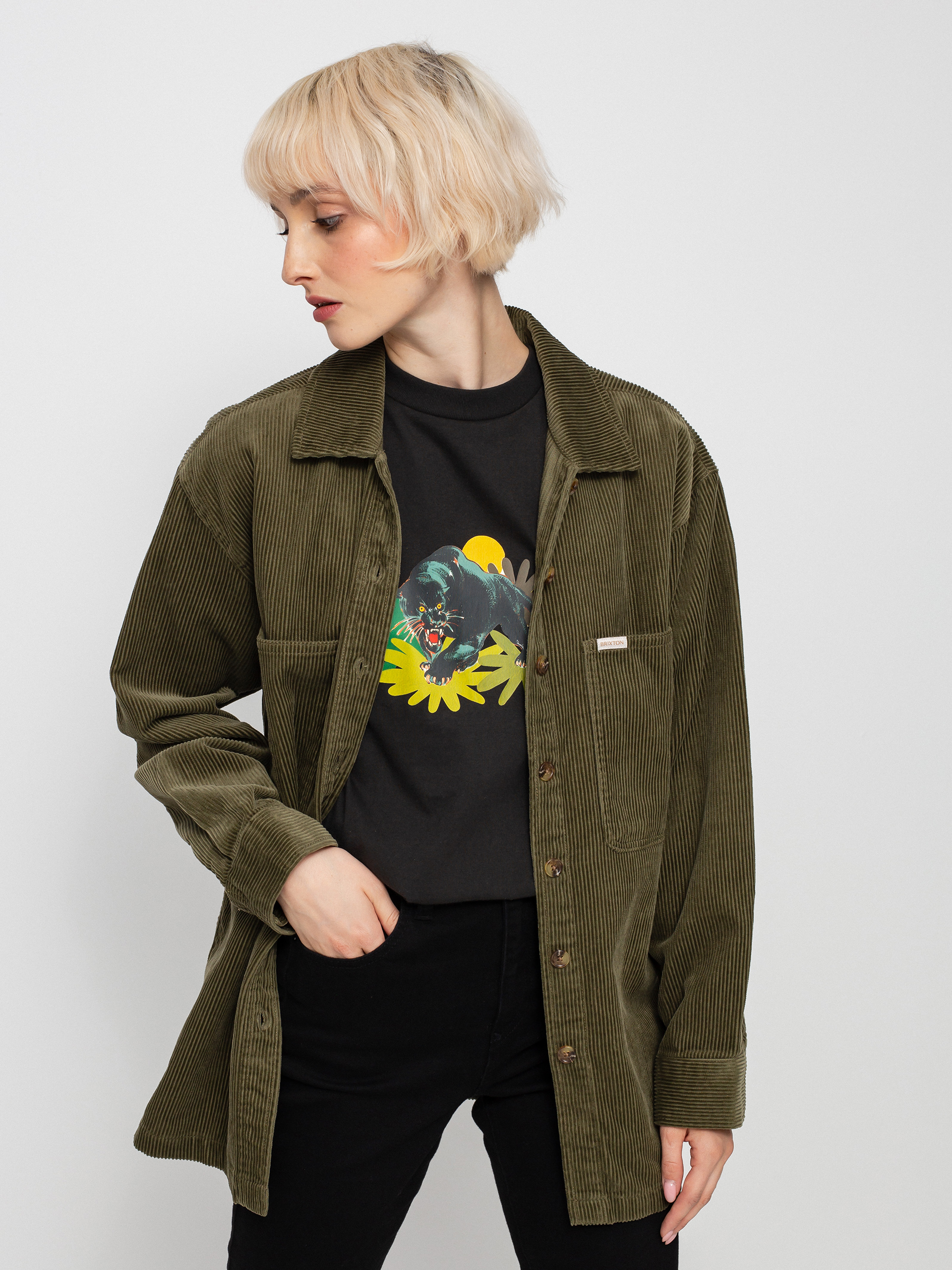Koszula Brixton Bowery Tunic Overshirt Wmn (military olive)