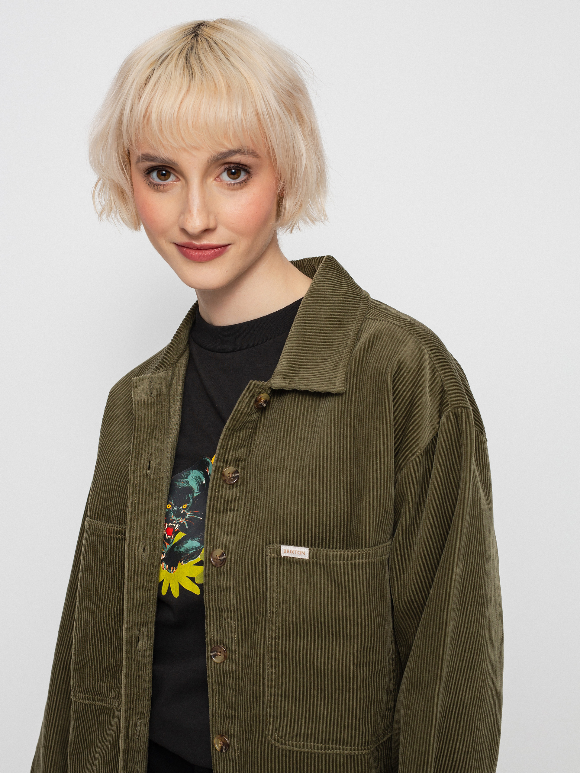 Koszula Brixton Bowery Tunic Overshirt Wmn (military olive)