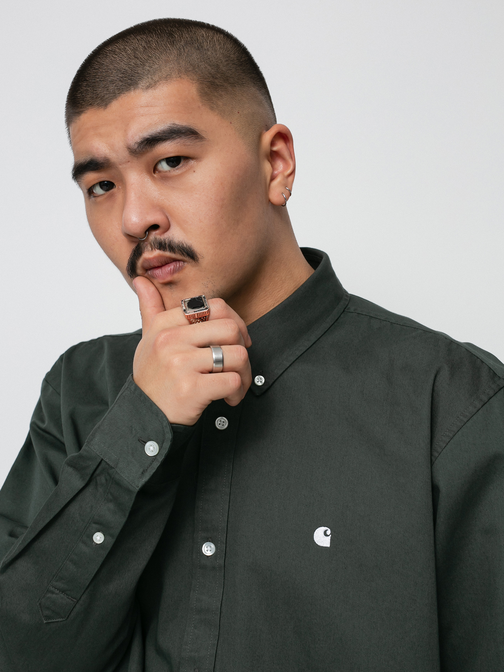 Koszula Carhartt WIP Madison (hemlock green/white)