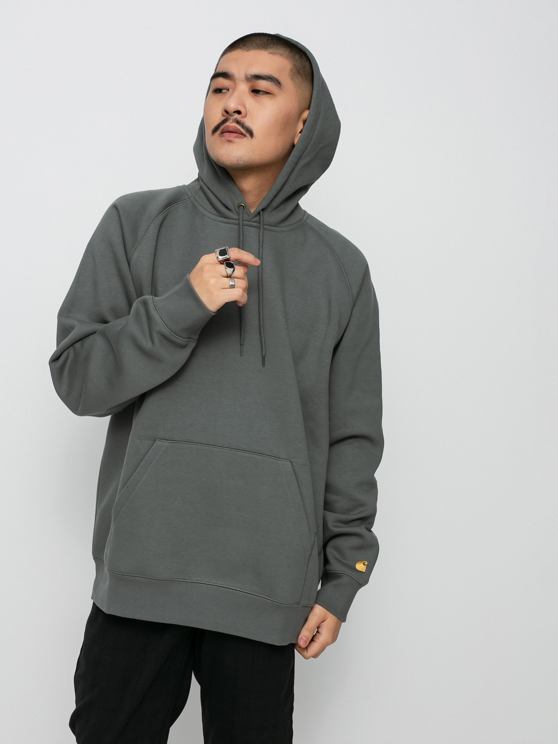 Bluza z kapturem Carhartt WIP Chase HD (thyme/gold)