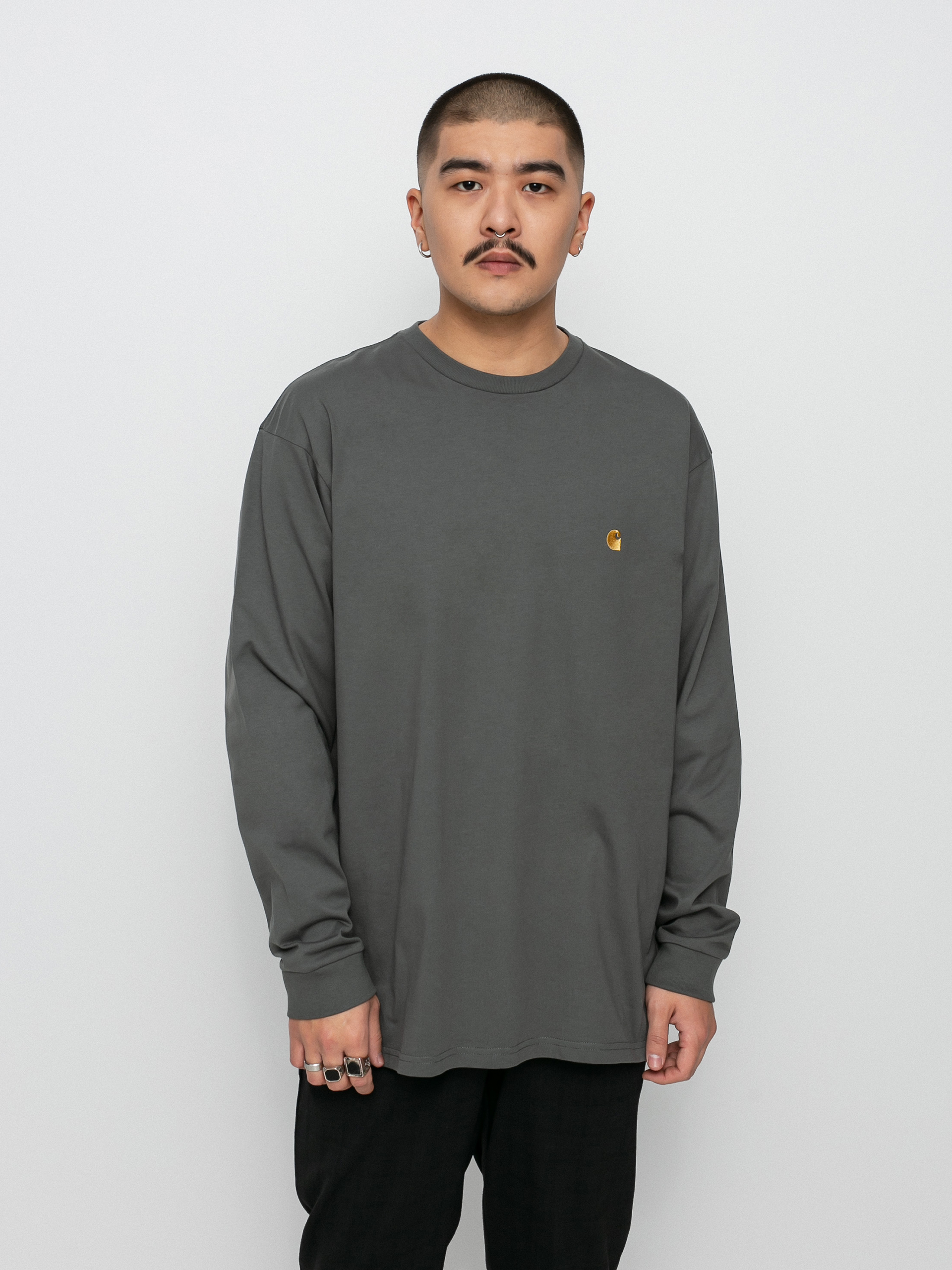 Longsleeve Carhartt WIP Chase (thyme/gold)