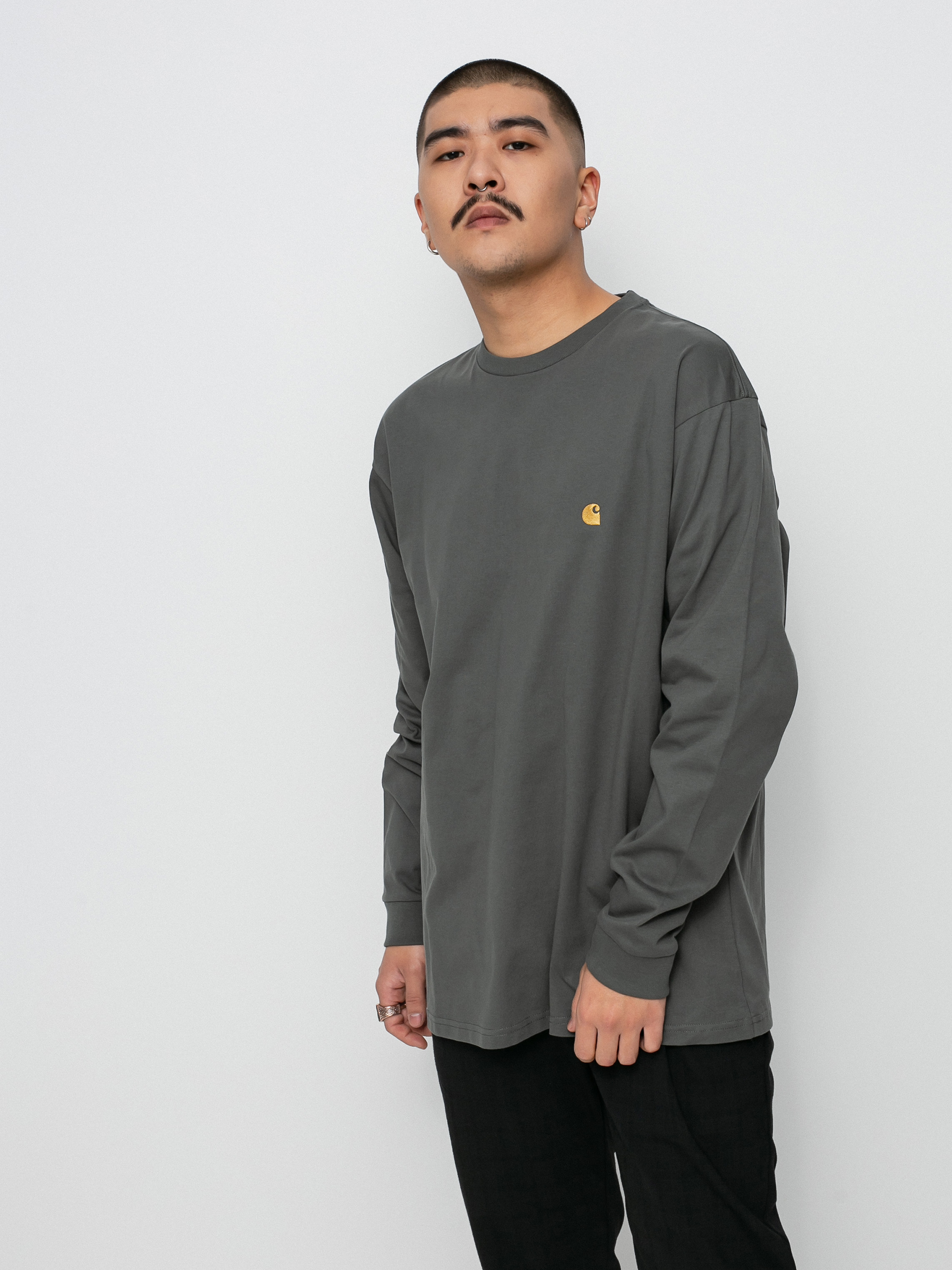 Longsleeve Carhartt WIP Chase (thyme/gold)