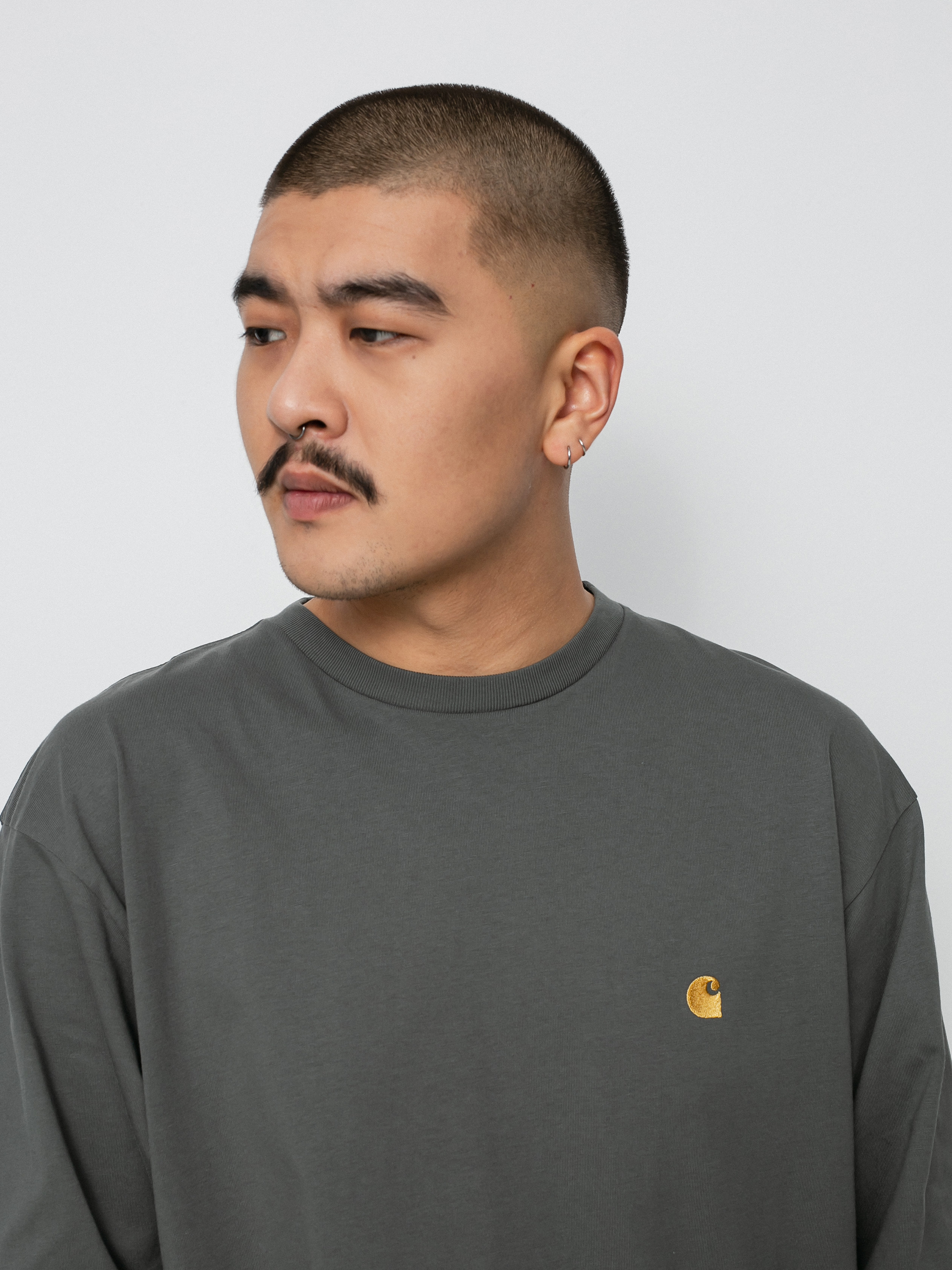 Longsleeve Carhartt WIP Chase (thyme/gold)