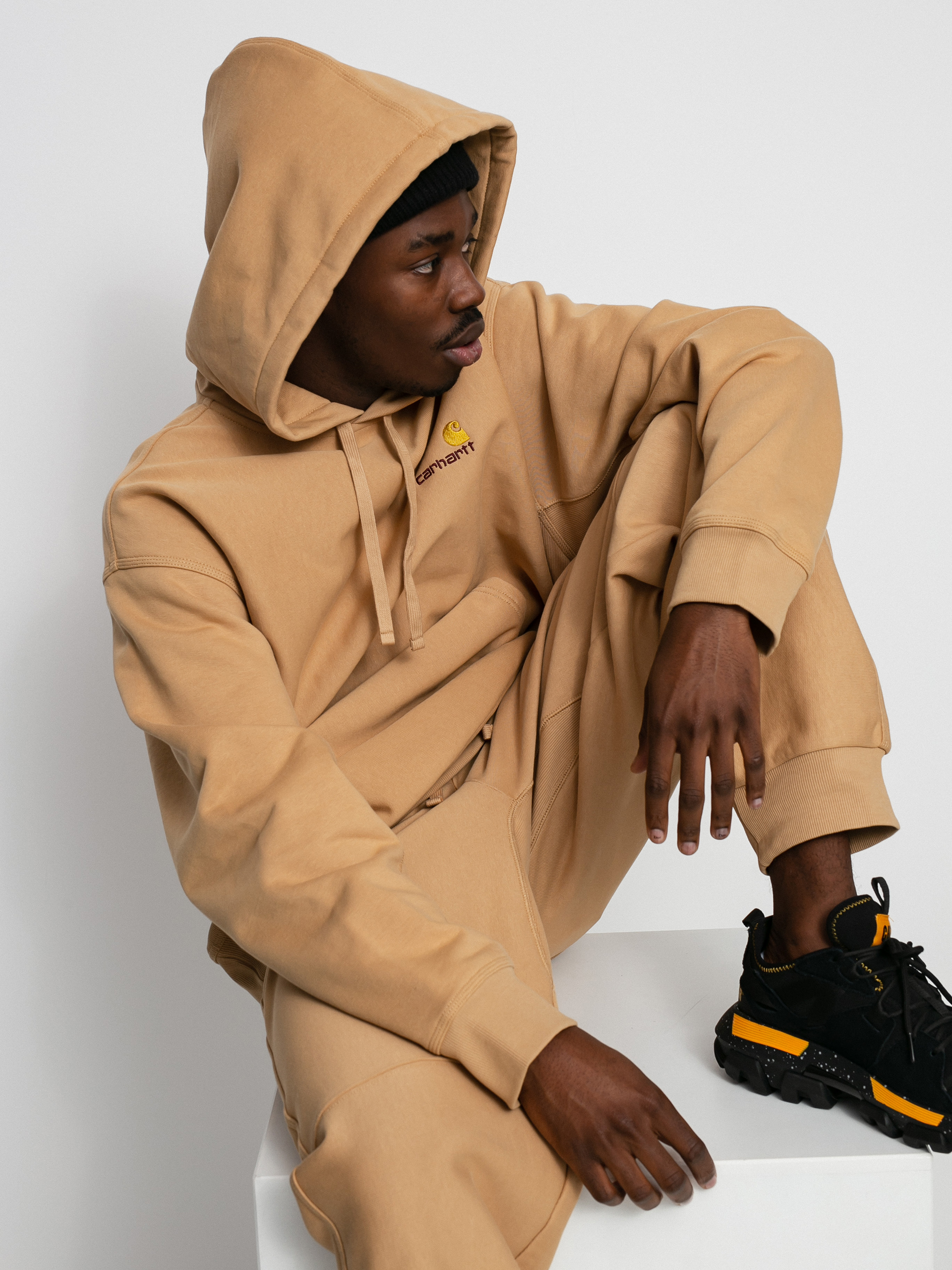 Bluza z kapturem Carhartt WIP American Script HD (dusty h brown)