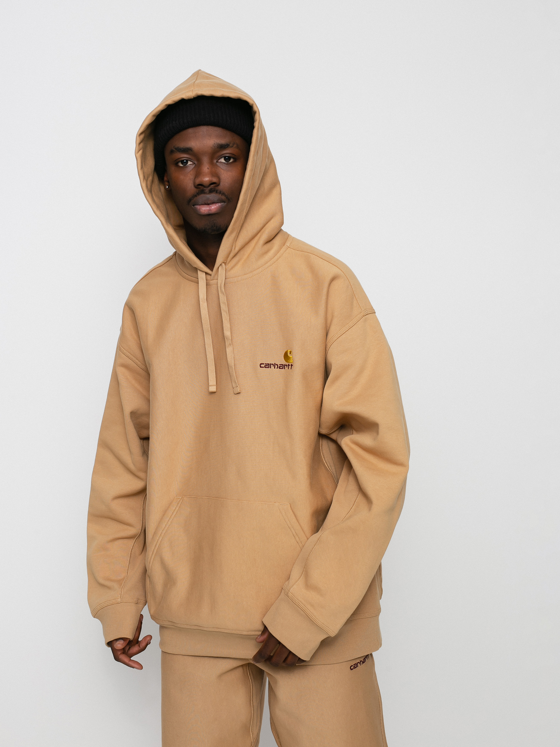 Bluza z kapturem Carhartt WIP American Script HD (dusty h brown)
