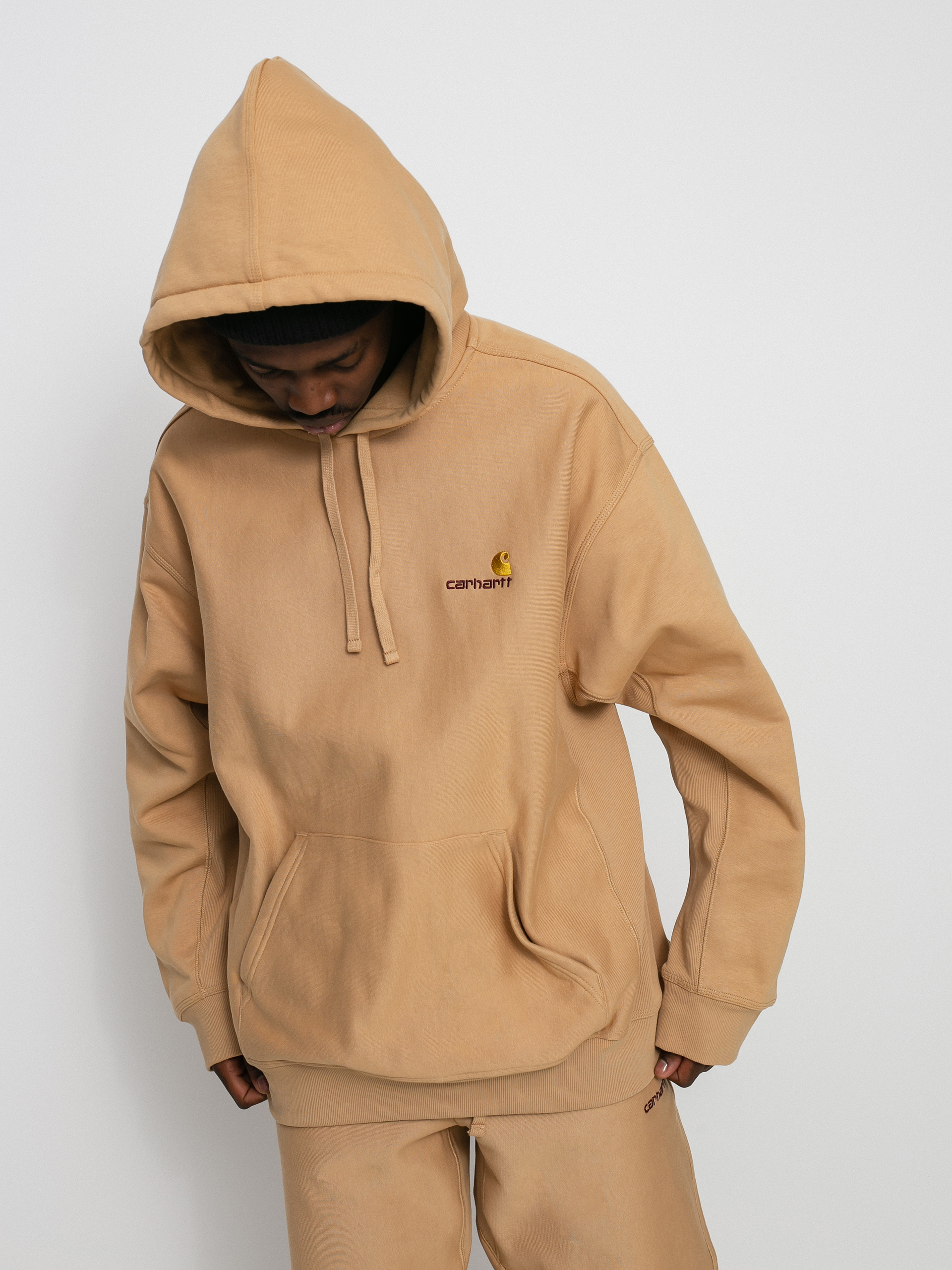 Bluza z kapturem Carhartt WIP American Script HD (dusty h brown)