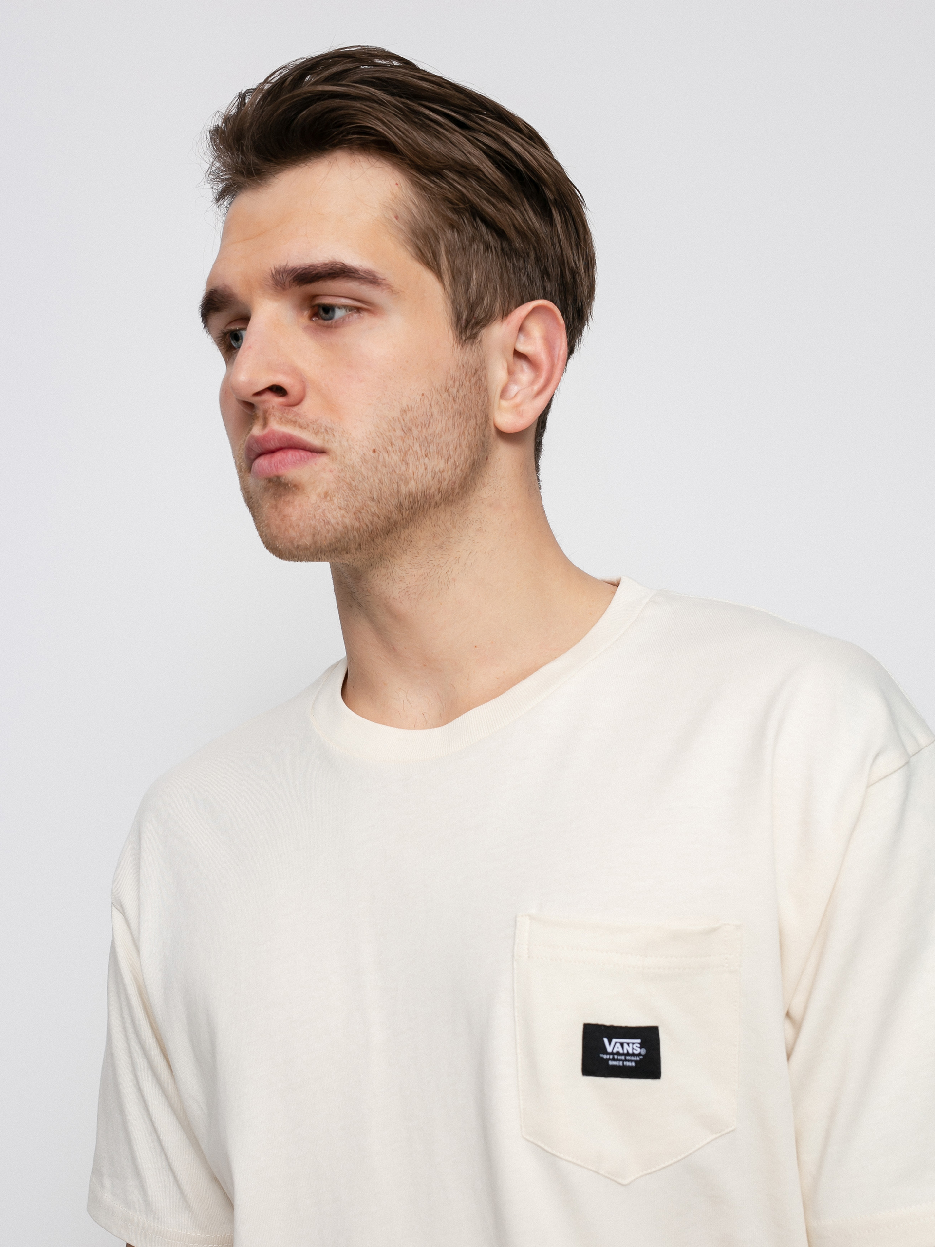 T-shirt Vans Woven Patch Pocket (antique white)