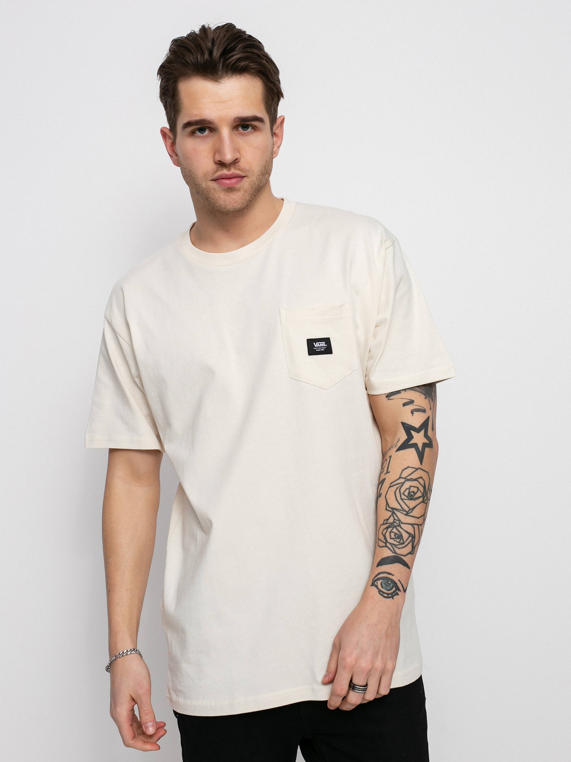 T-shirt Vans Woven Patch Pocket (antique white)