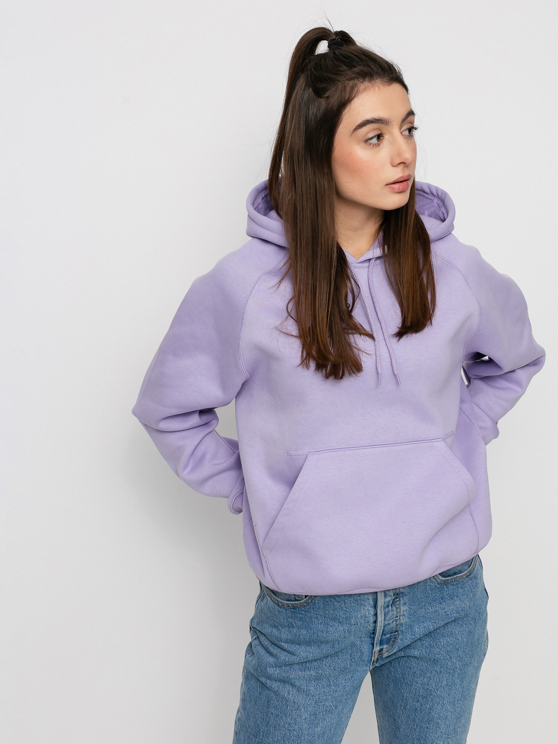 Bluza z kapturem Carhartt WIP Chase HD Wmn (soft lavender/gold)