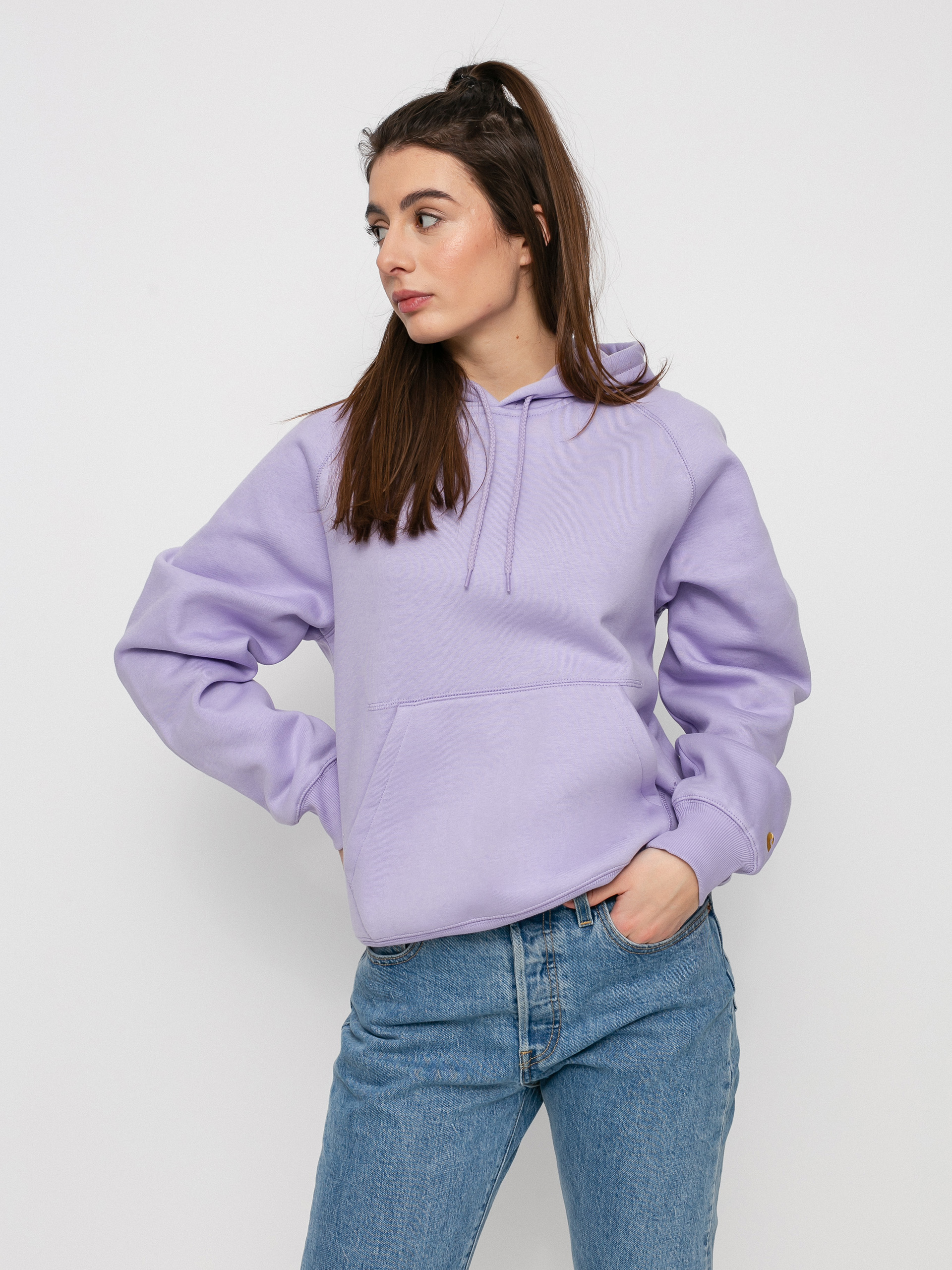 Bluza z kapturem Carhartt WIP Chase HD Wmn (soft lavender/gold)