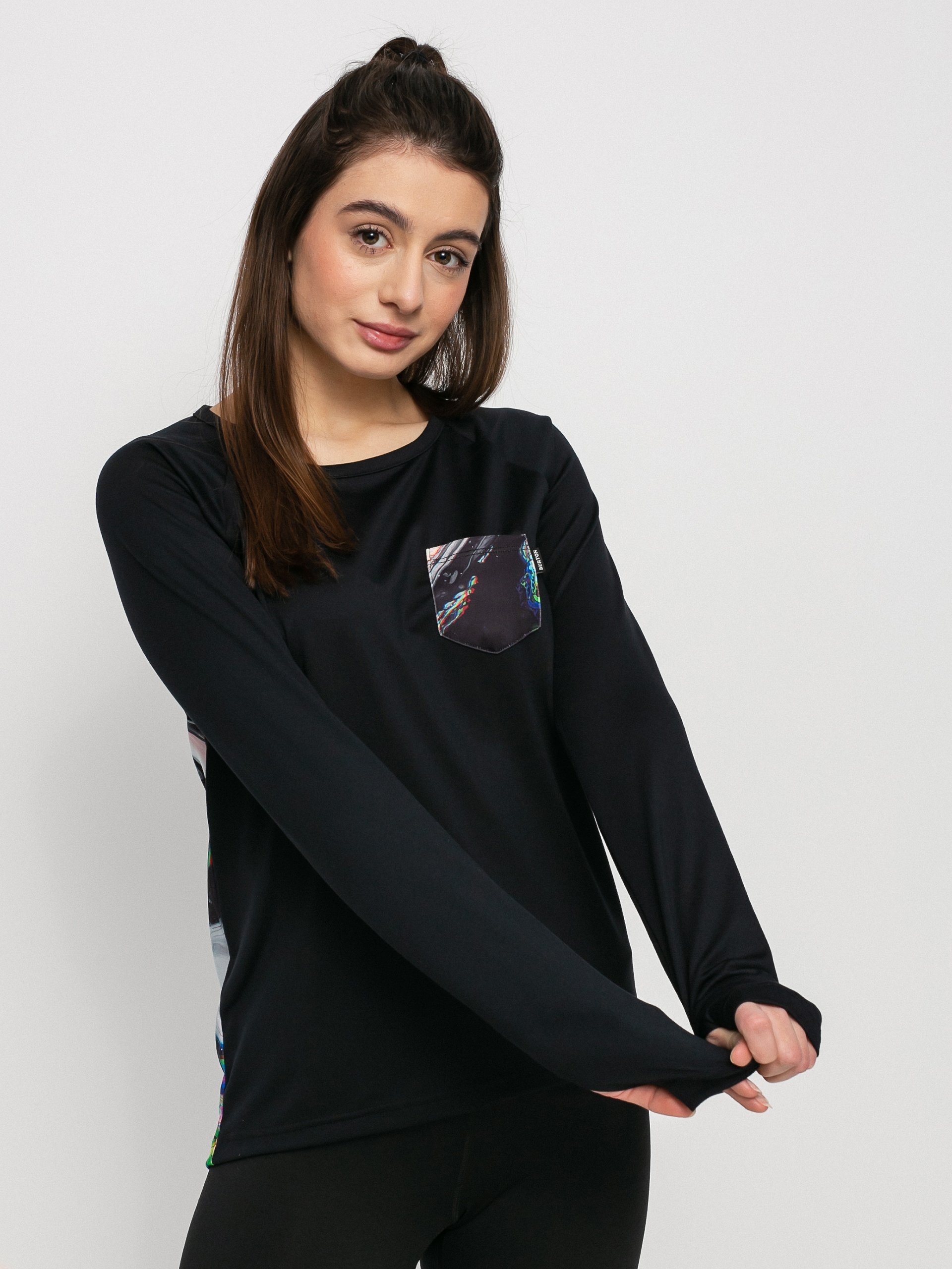Damski Longsleeve aktywny Burton Roadie Base Layer Tech (true black/maalavidaa)