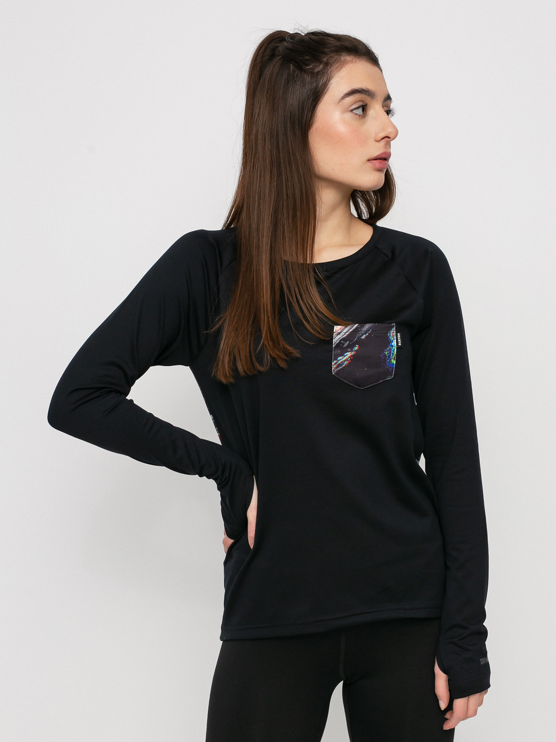 Damski Longsleeve aktywny Burton Roadie Base Layer Tech (true black/maalavidaa)