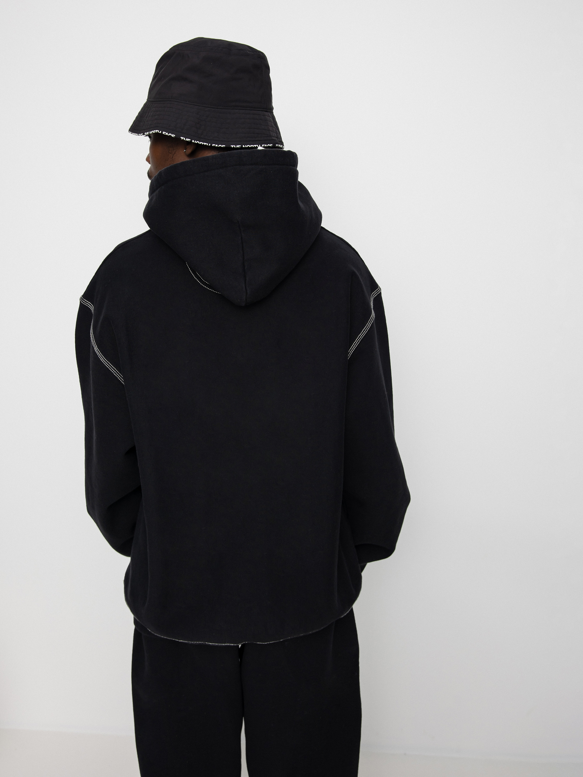 Bluza z kapturem Stussy Contrast Stitch Label HD (black)