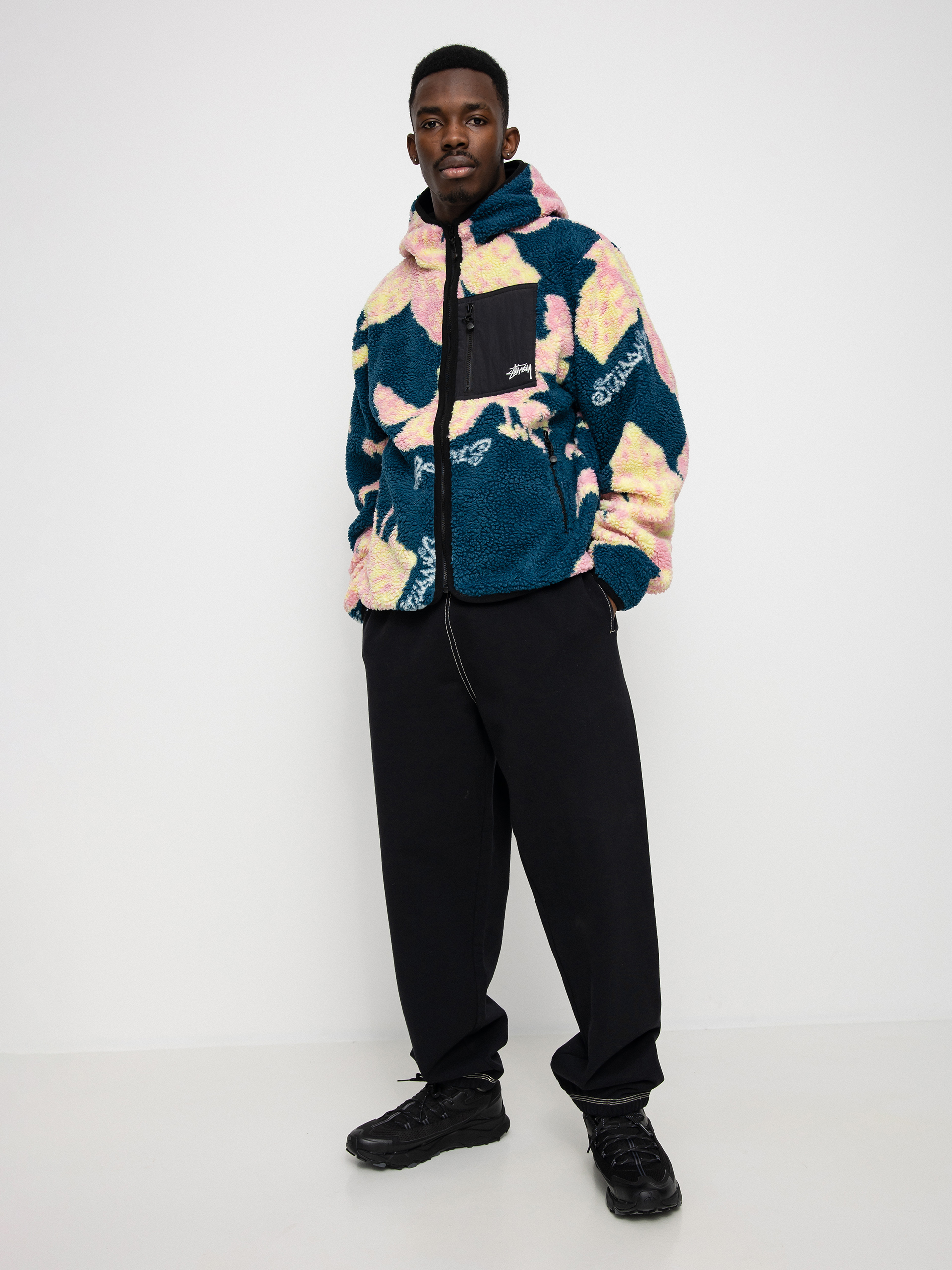 Męski Polar Stussy Floral Sherpa (dark teal)