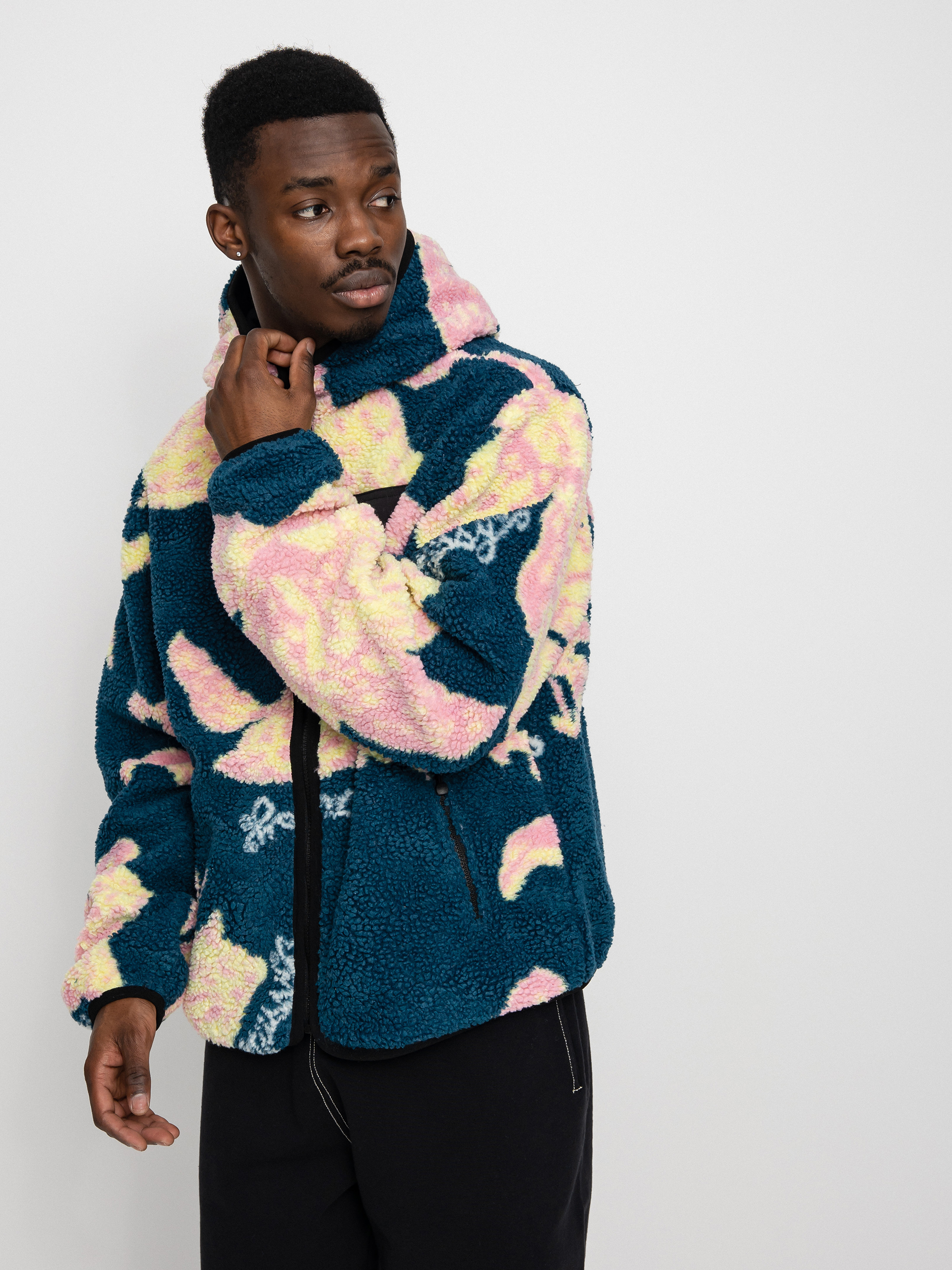 Męski Polar Stussy Floral Sherpa (dark teal)
