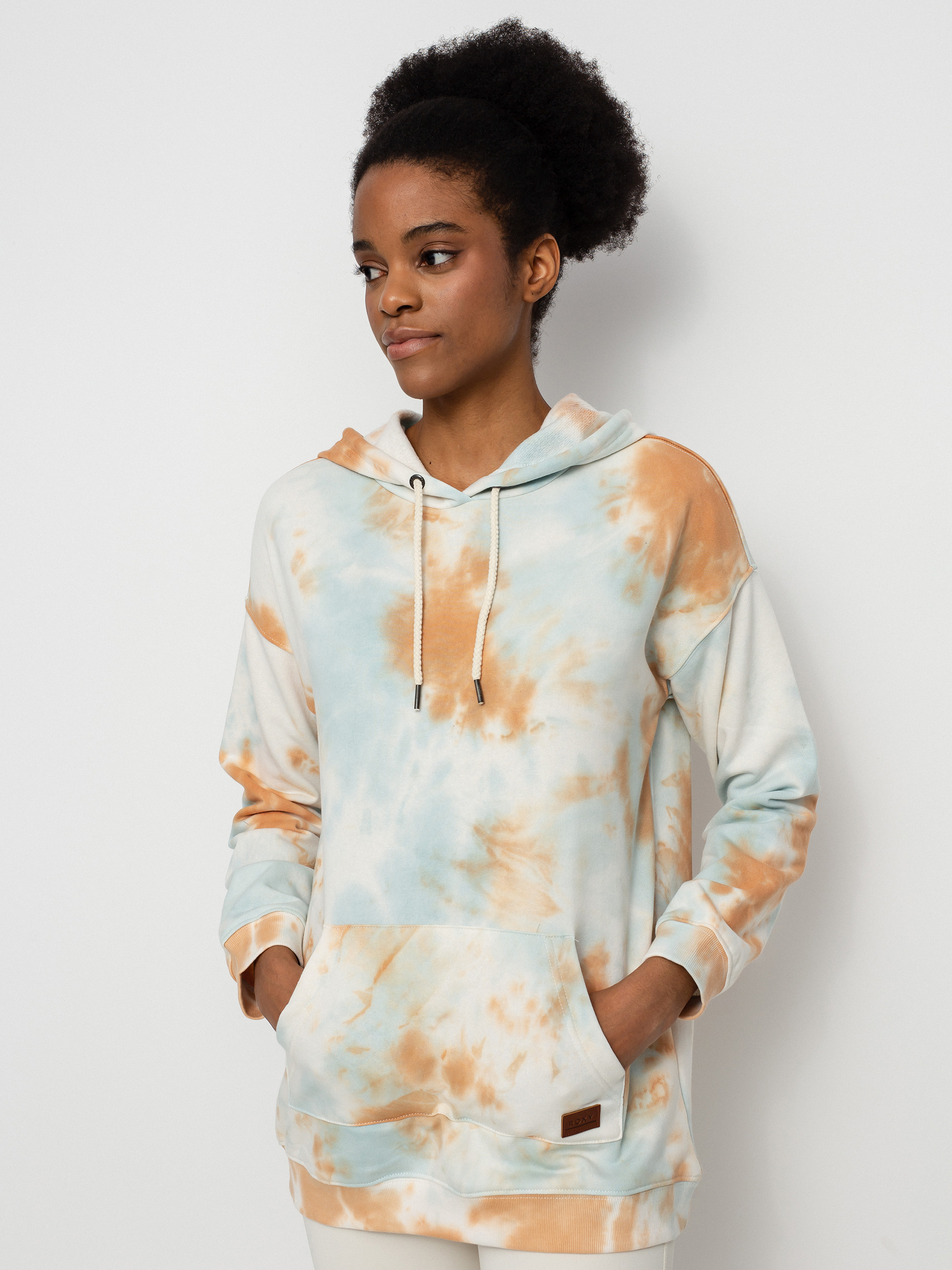 Bluza z kapturem Roxy Ocean Goer HD Wmn (snow white on mars)
