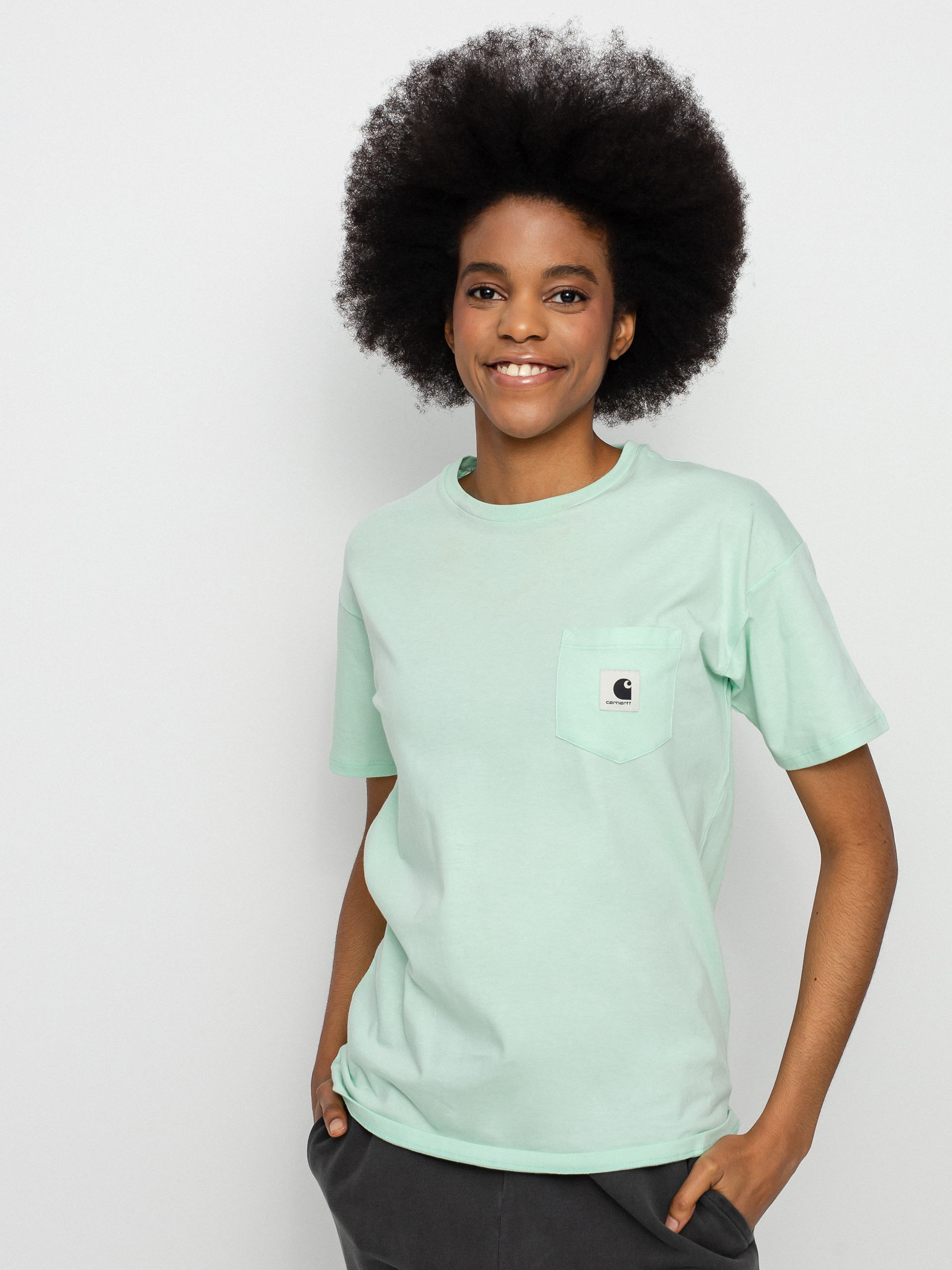 T-shirt Carhartt WIP Pocket Wmn (pale spearmint)