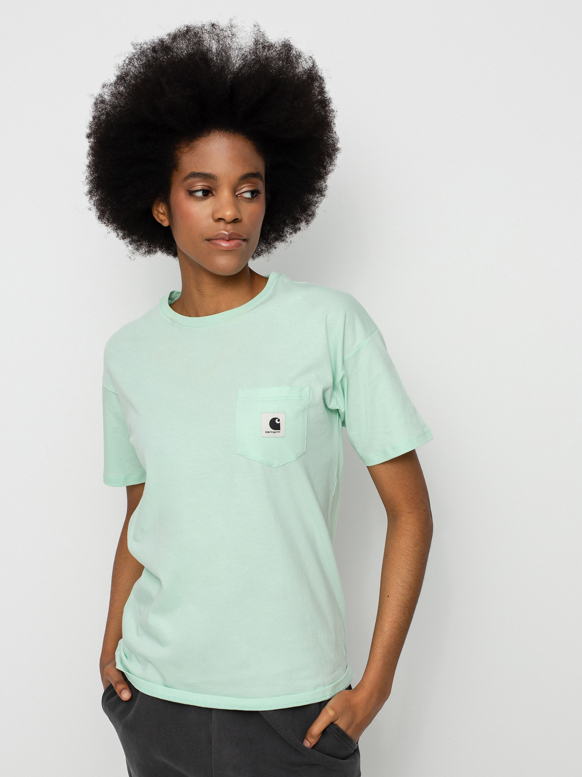 T-shirt Carhartt WIP Pocket Wmn (pale spearmint)