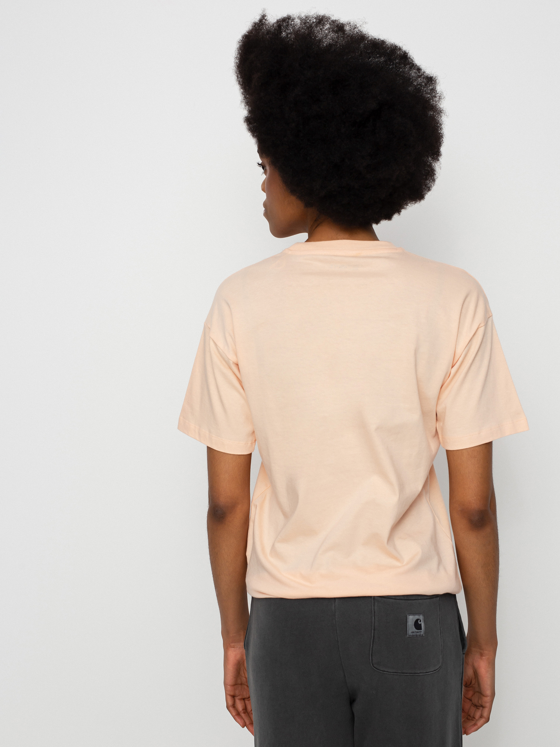 T-shirt Carhartt WIP Script Embroidery Wmn (grapefruit/black)