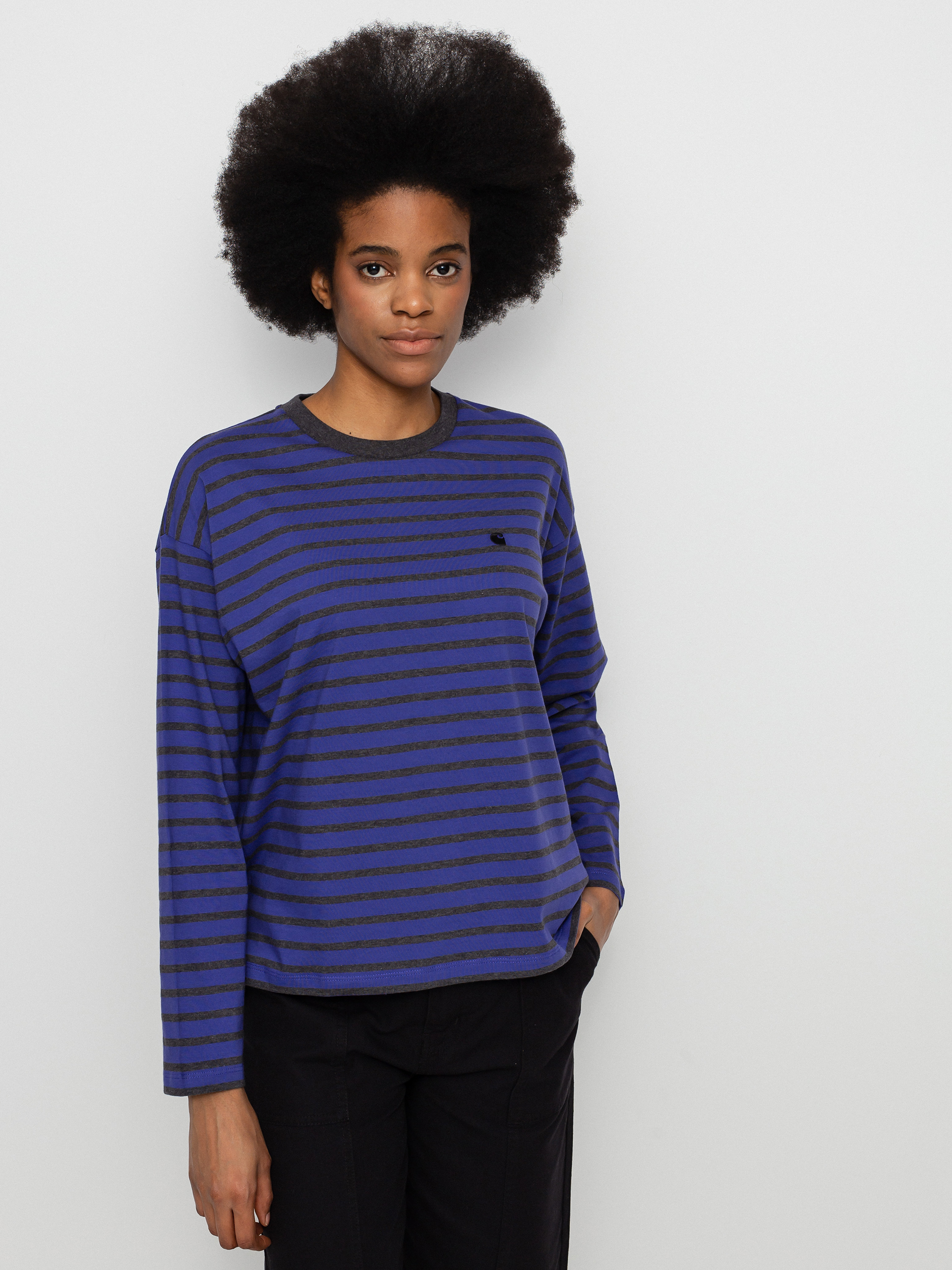 Longsleeve Carhartt WIP Robie Wmn (robie stripe/razzmic/stormcloud heather)