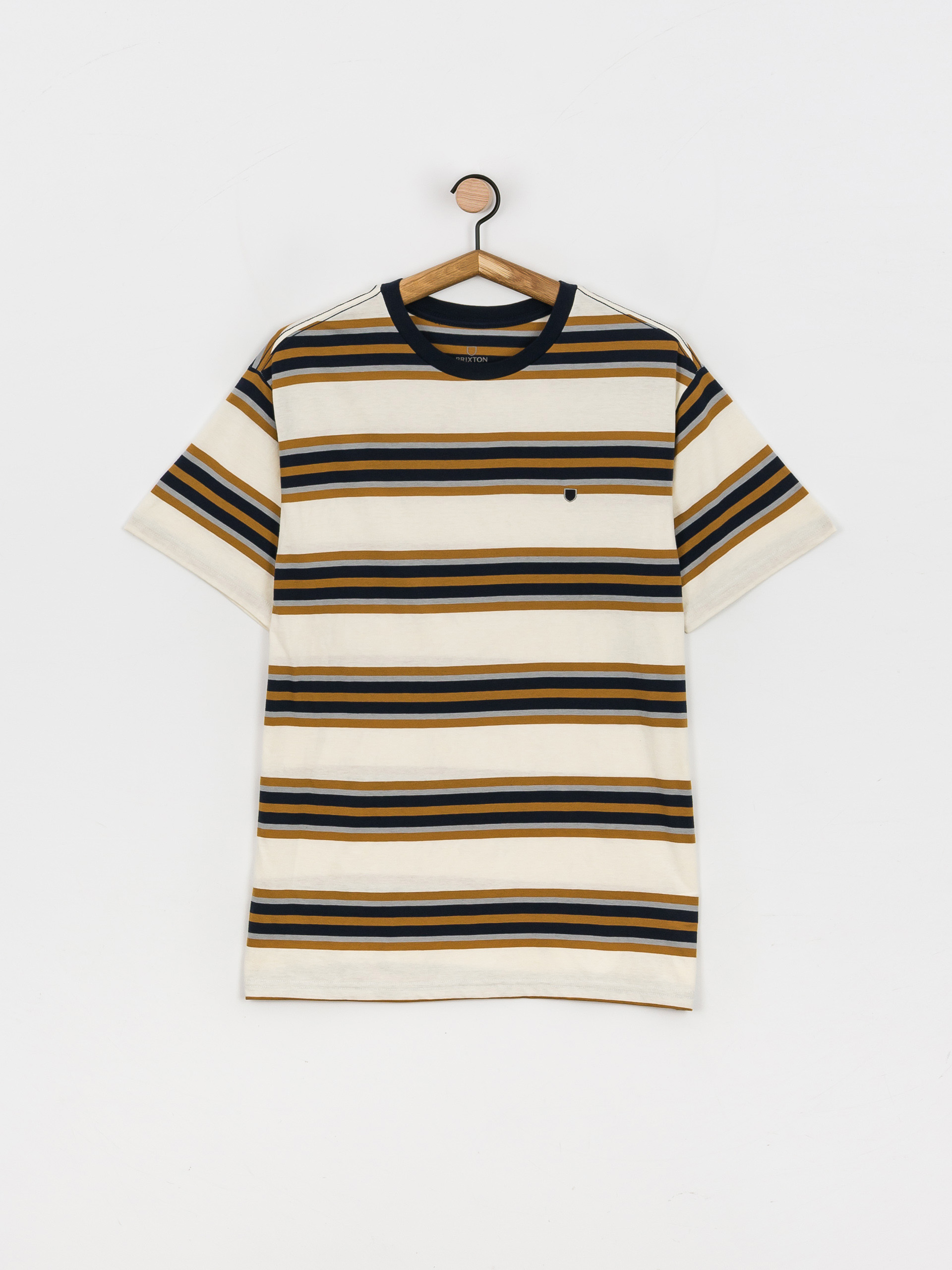 T-shirt Brixton Hilt Shield (off white/navy/medal bronze)