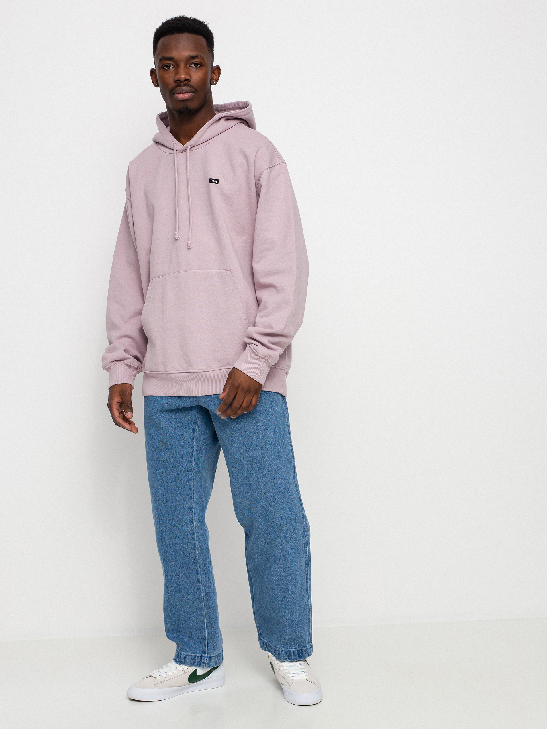 Bluza z kapturem OBEY Timeless Recycled Heavy HD (pigment lilac chalk)