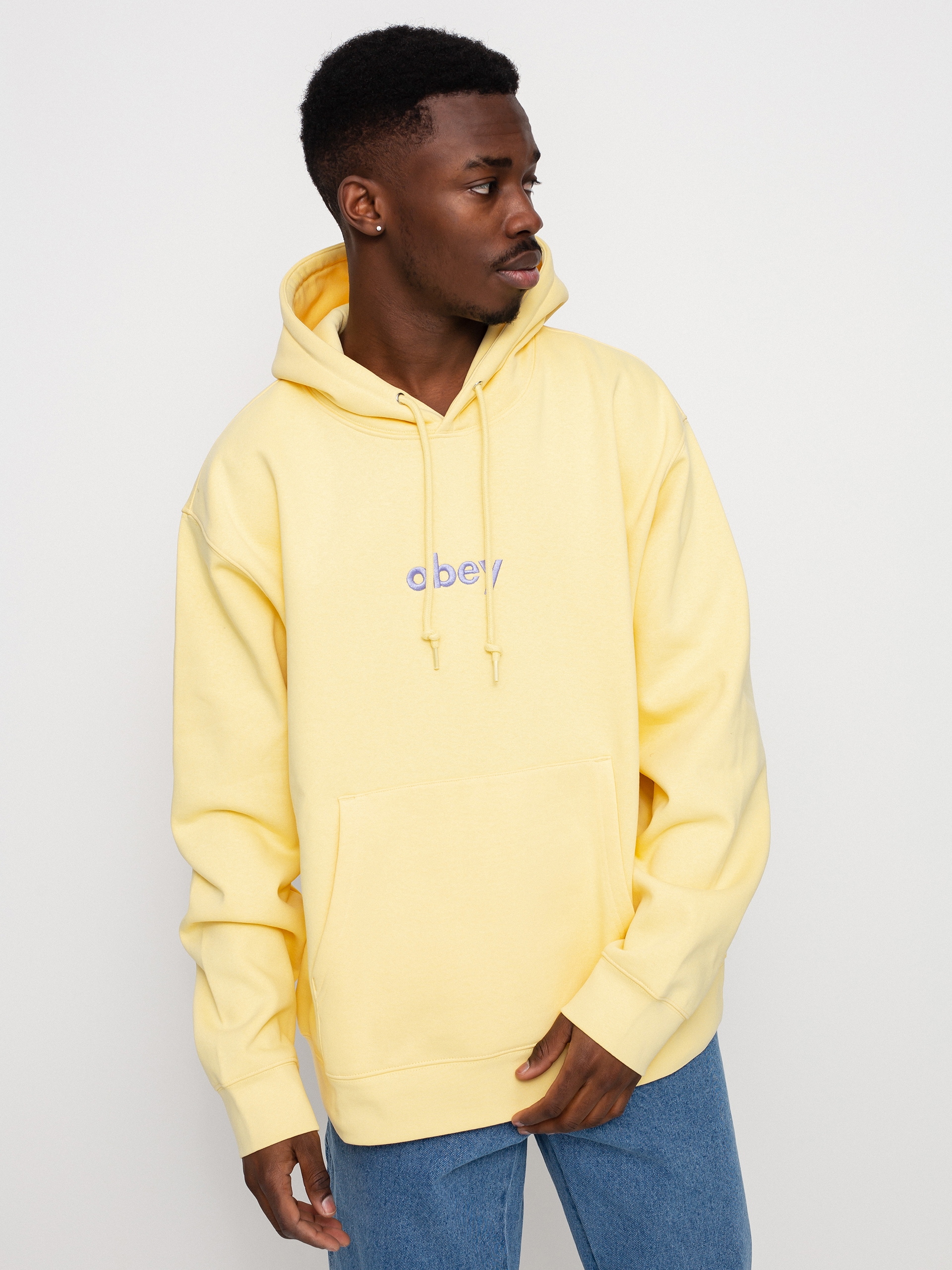 Bluza z kapturem OBEY Lowercase HD (butter)