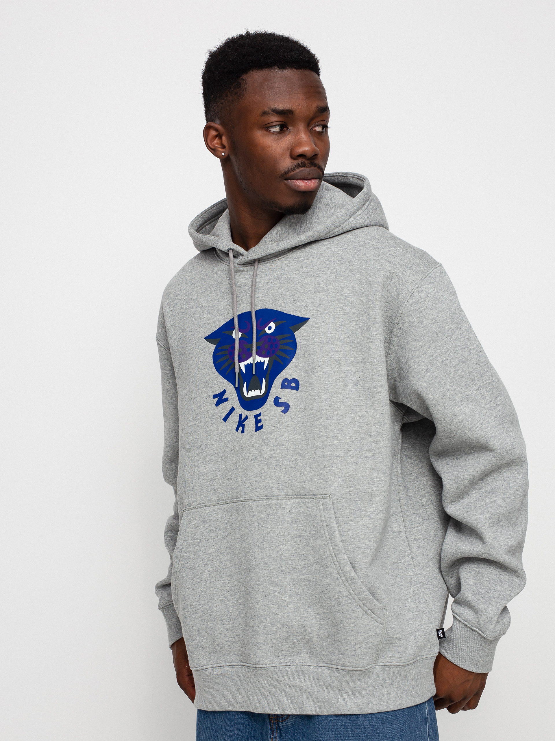 Bluza z kapturem Nike SB GFX HD (dk grey heather/deep royal blue/white)