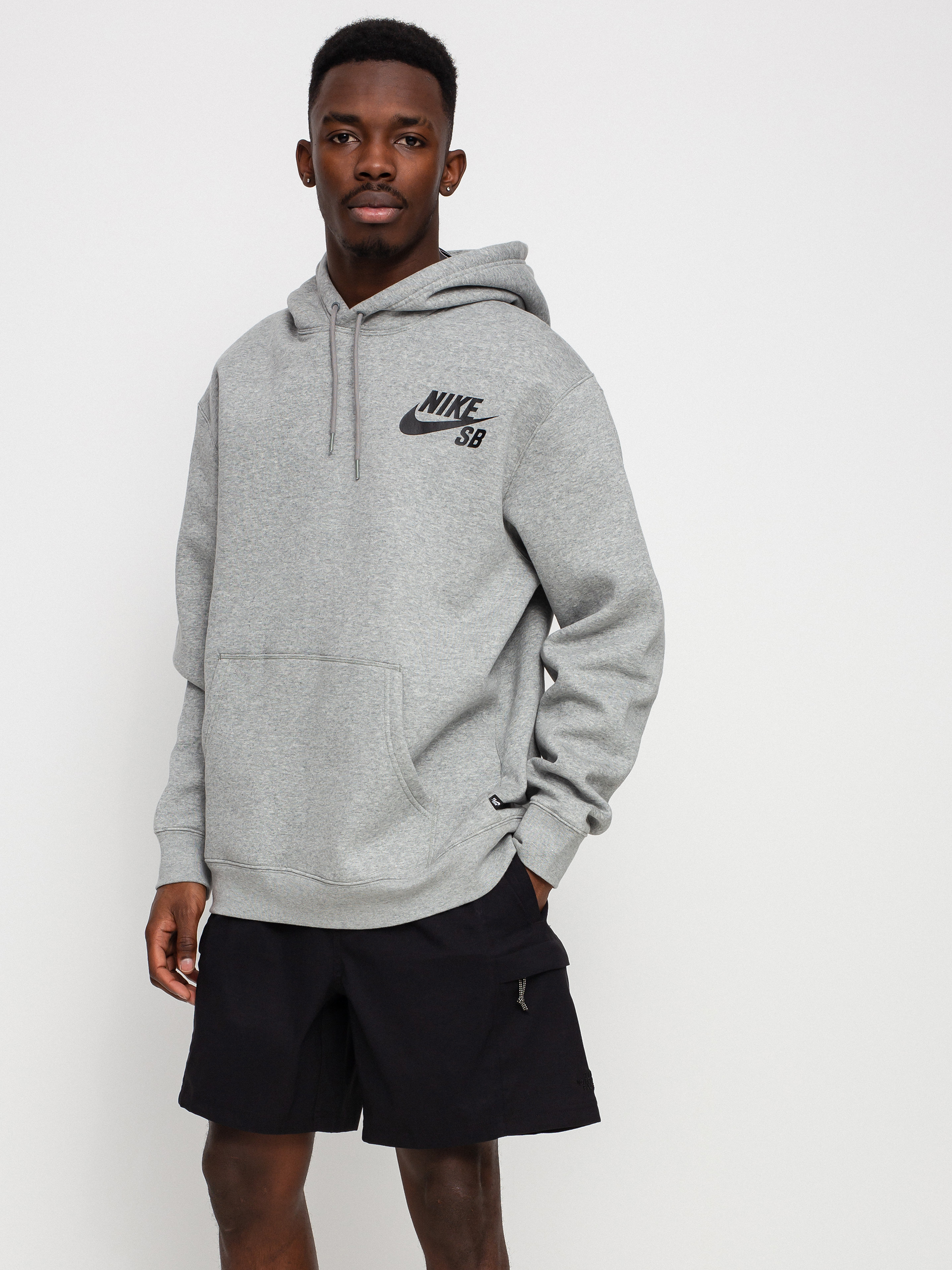 Bluza z kapturem Nike SB Icon HD (dk grey heather/black)