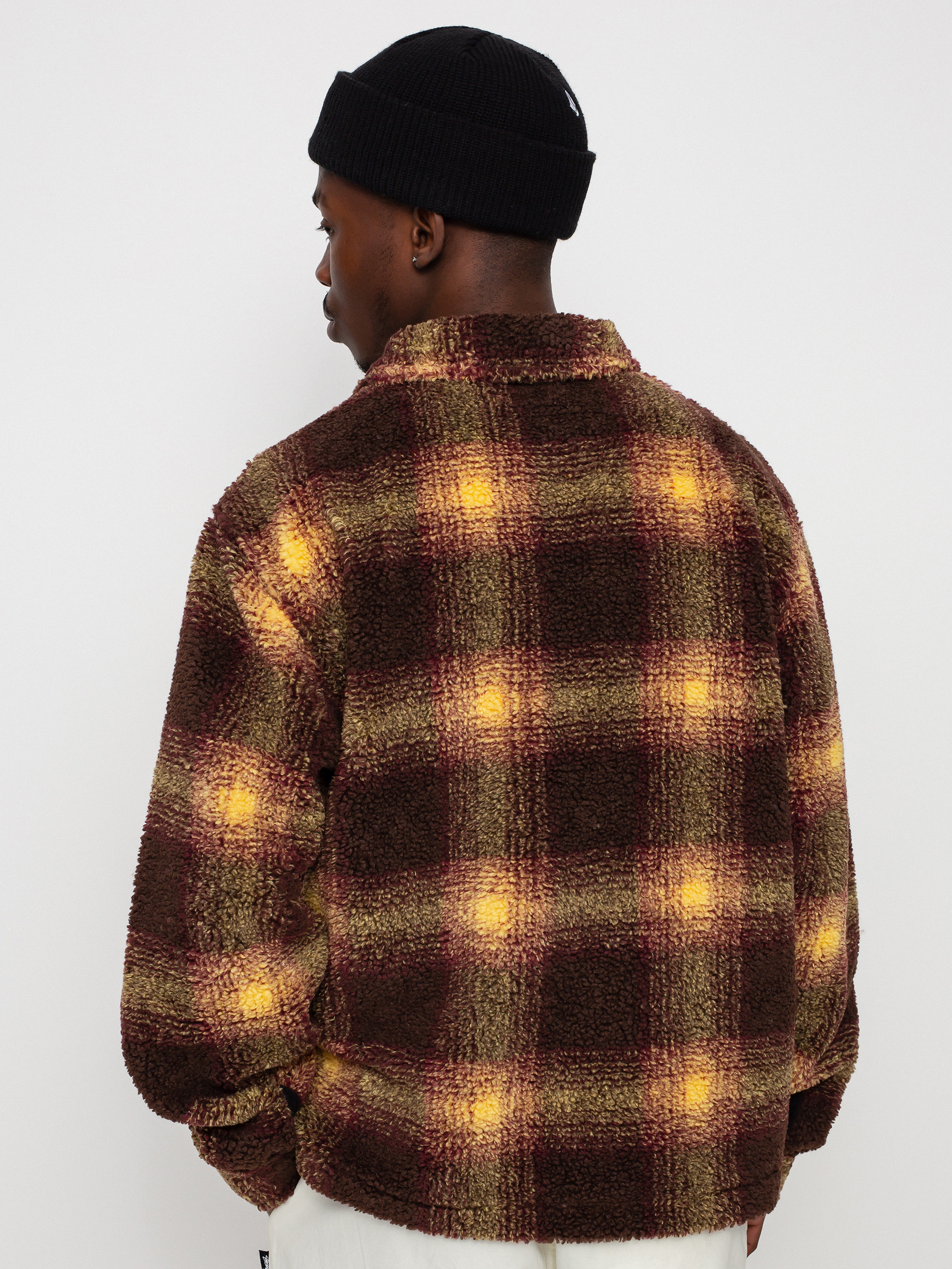Kurtka Stussy Shadow Plaid Sherpa (brown)